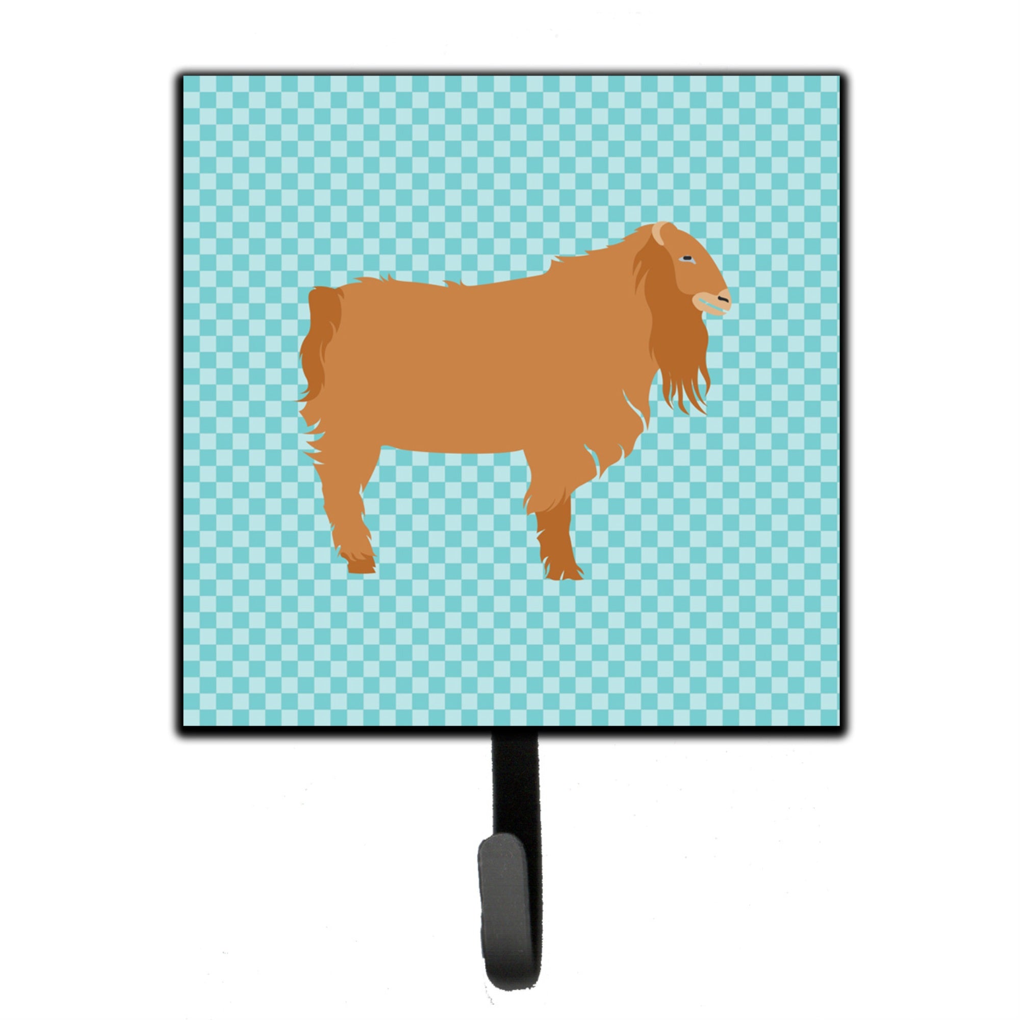 Caroline'S Treasures American Lamancha Goat Blue Check Wall Hook, Small, Multicolor