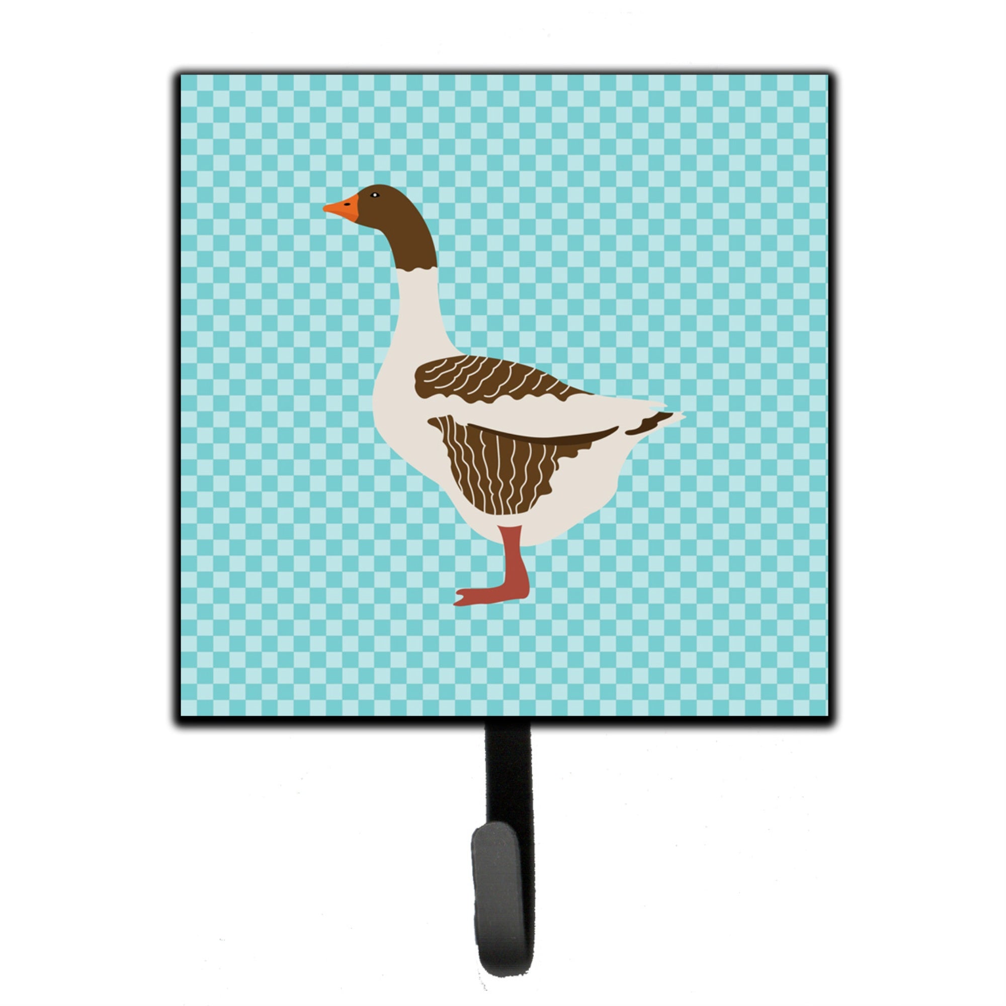Caroline'S Treasures Pomeranian Rogener Goose Blue Check Wall Hook, Small, Multicolor