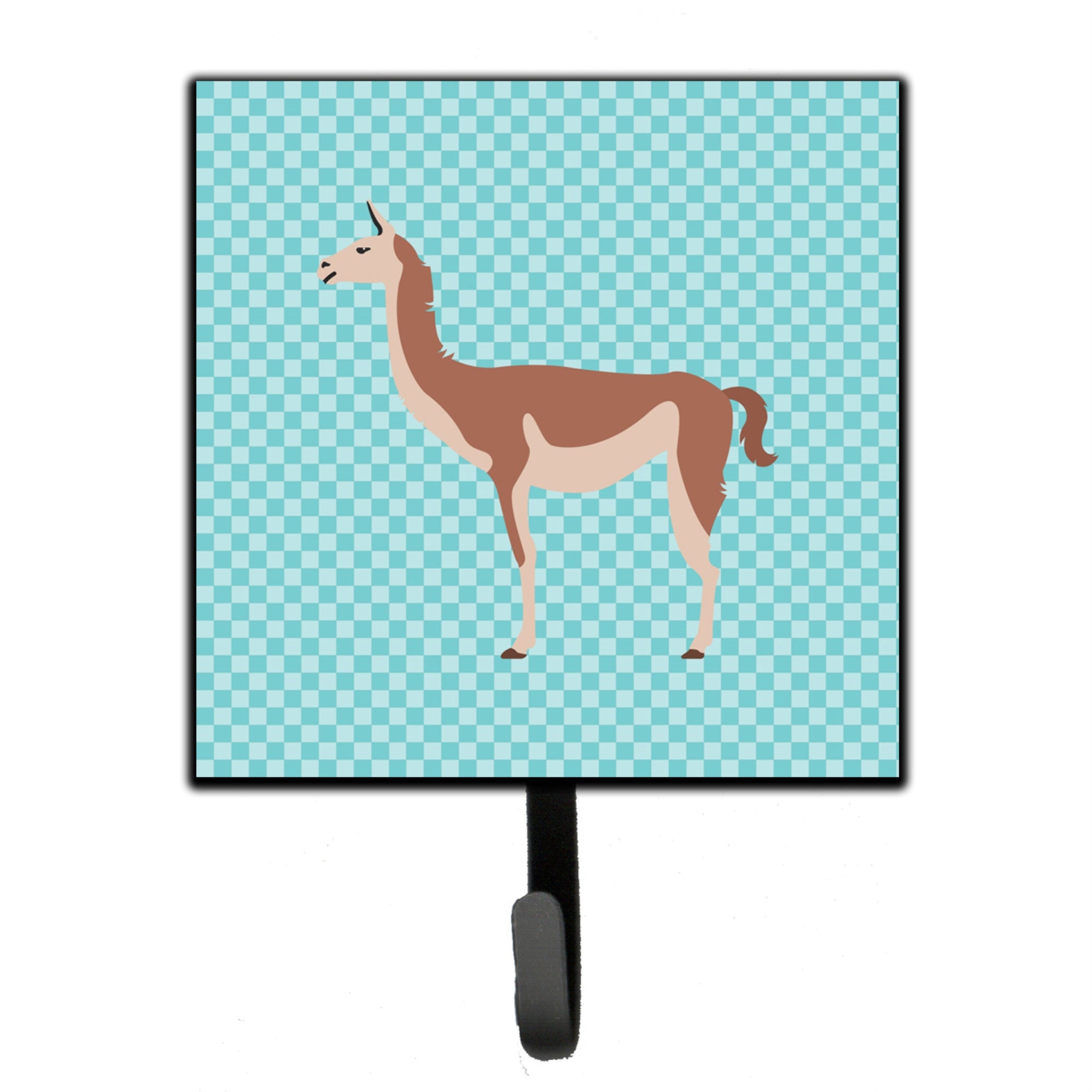 Caroline'S Treasures Guanaco Blue Check Wall Hook, Small, Multicolor