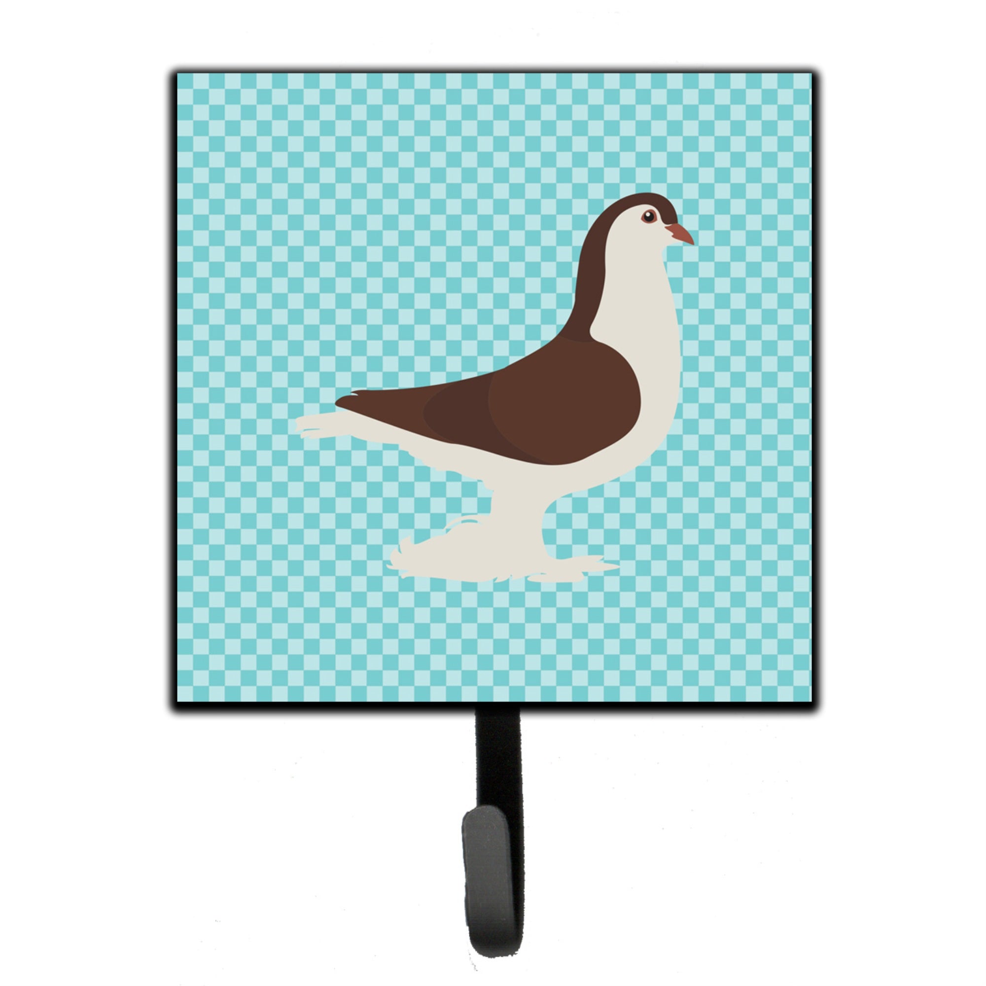 Caroline'S Treasures Large Pigeon Blue Check Wall Hook, Small, Multicolor