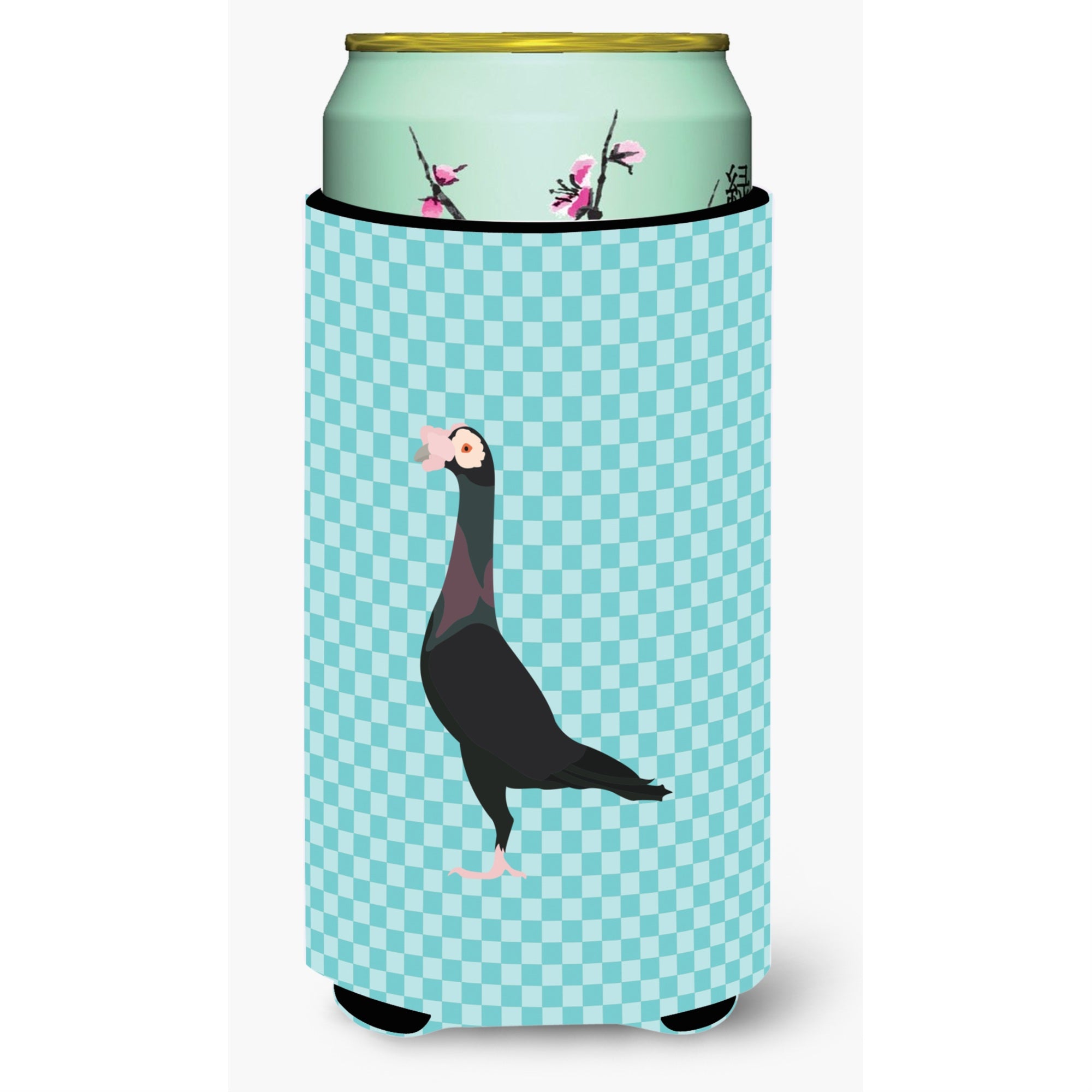 Caroline'S Treasures English Carrier Pigeon Blue Check Decorative Can Hugger, Tall Boy, Multicolor