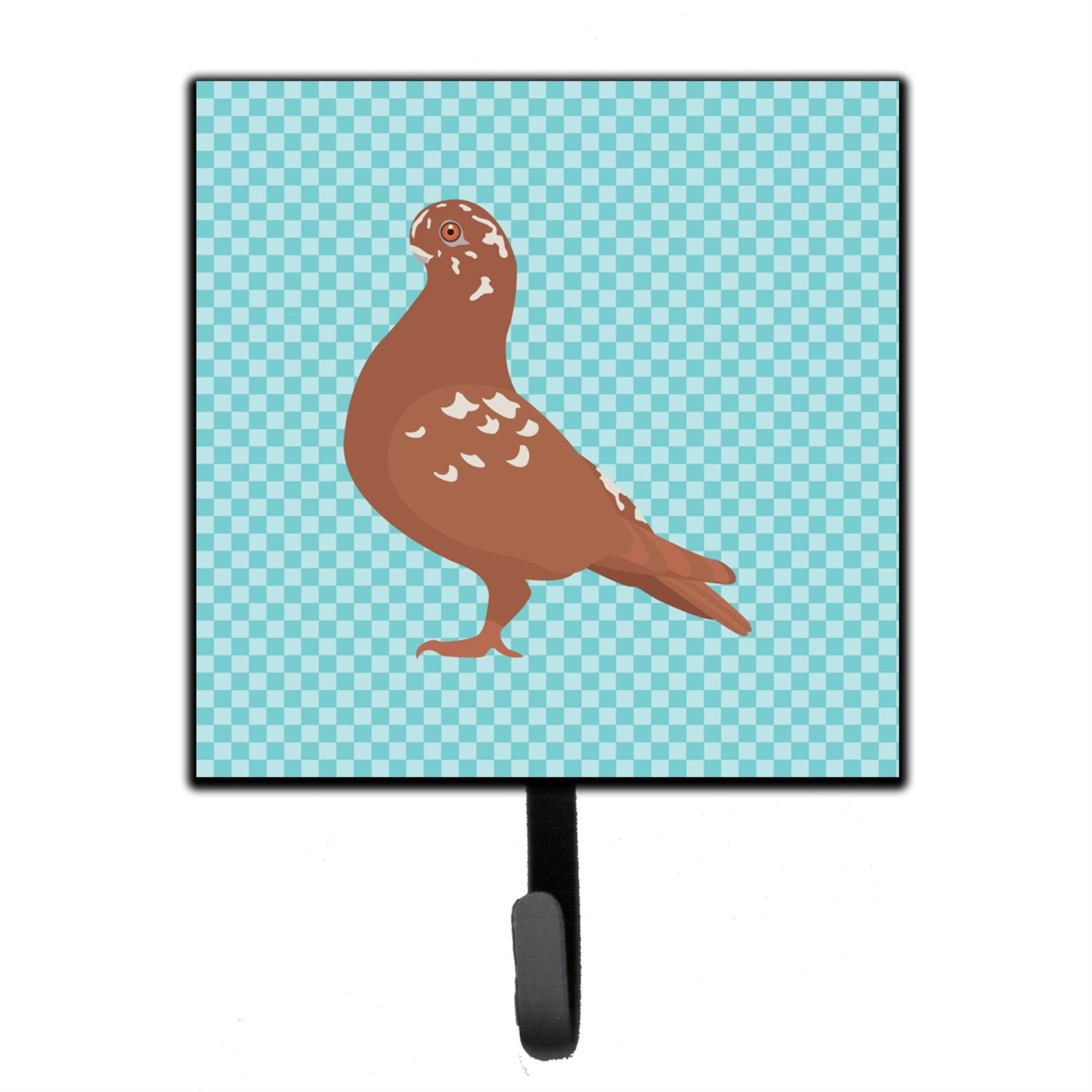 Caroline'S Treasures African Owl Pigeon Blue Check Wall Hook, Small, Multicolor