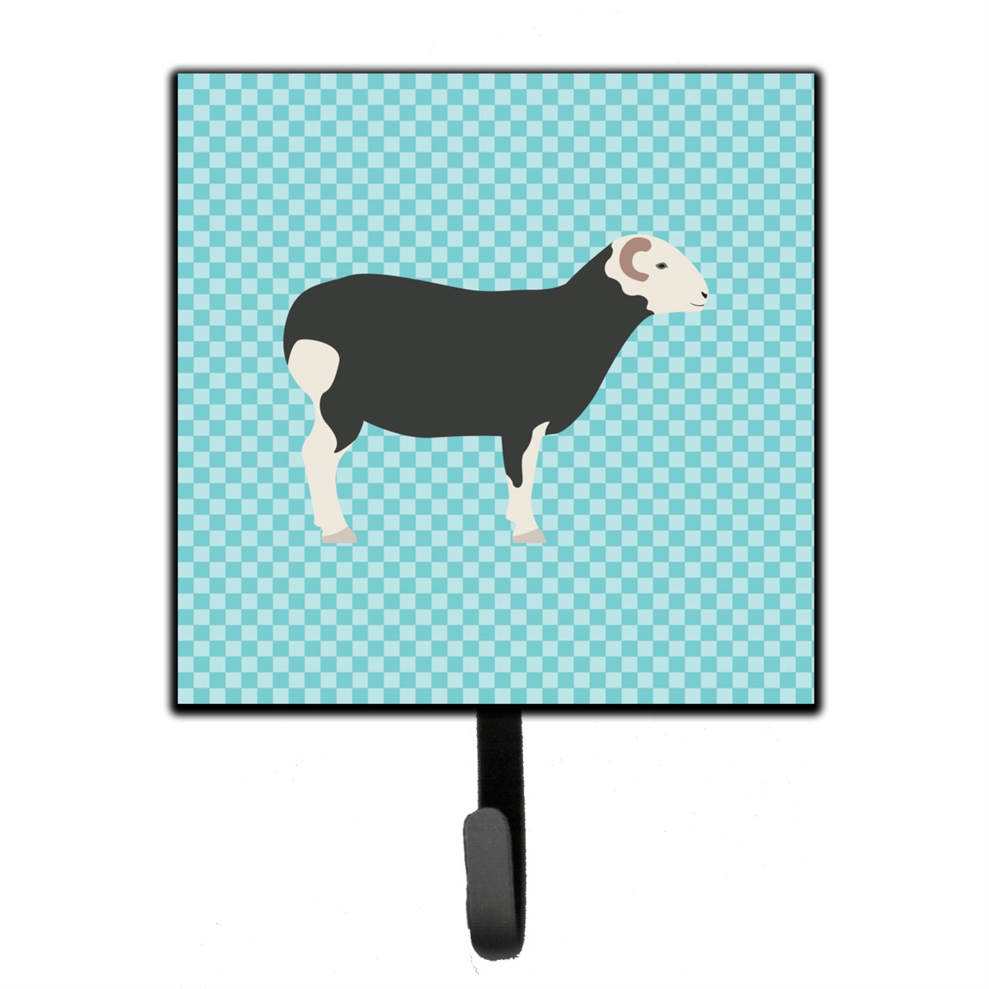 Caroline'S Treasures Herwick Sheep Blue Check Wall Hook, Small, Multicolor