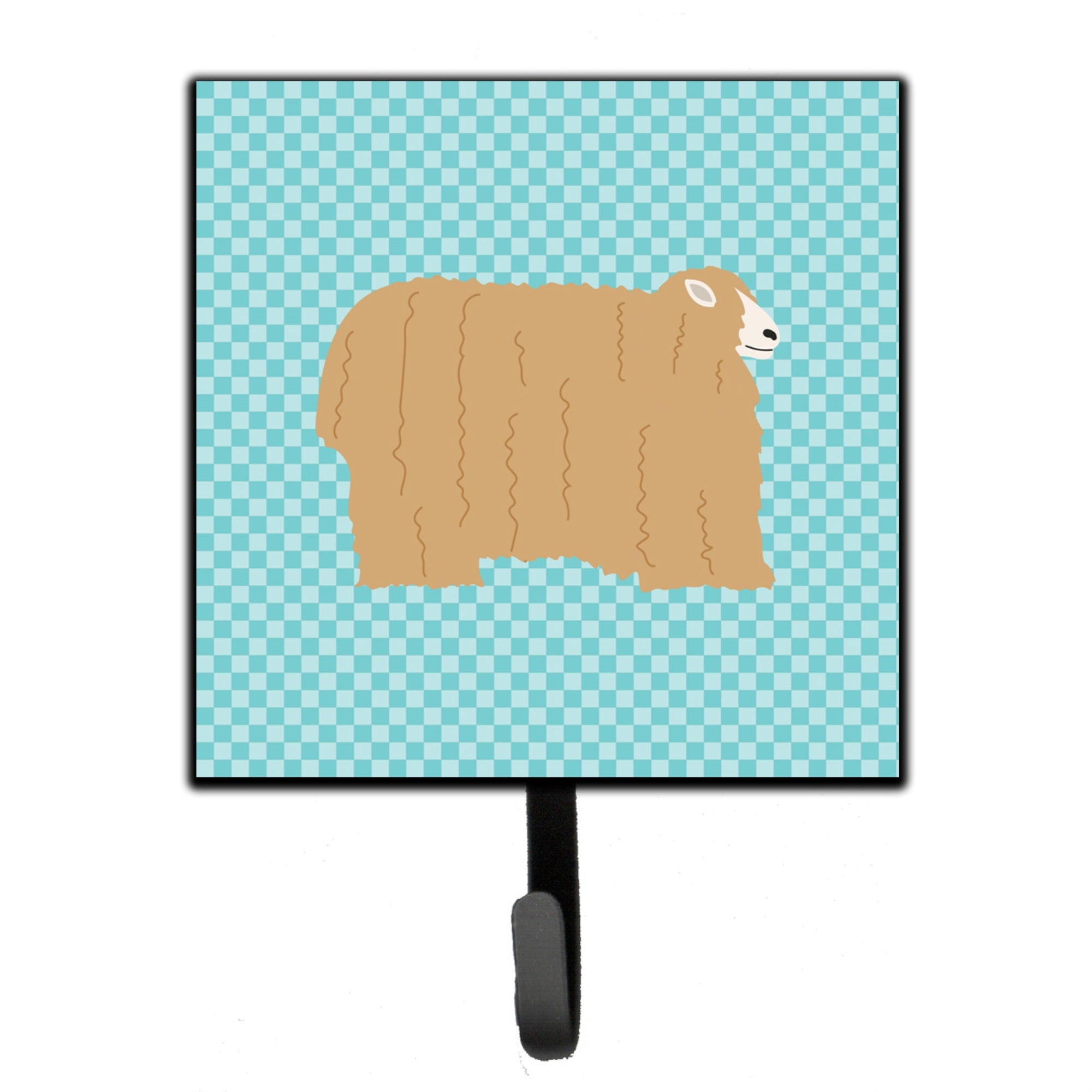Caroline'S Treasures Lincoln Longwool Sheep Blue Check Wall Hook, Small, Multicolor