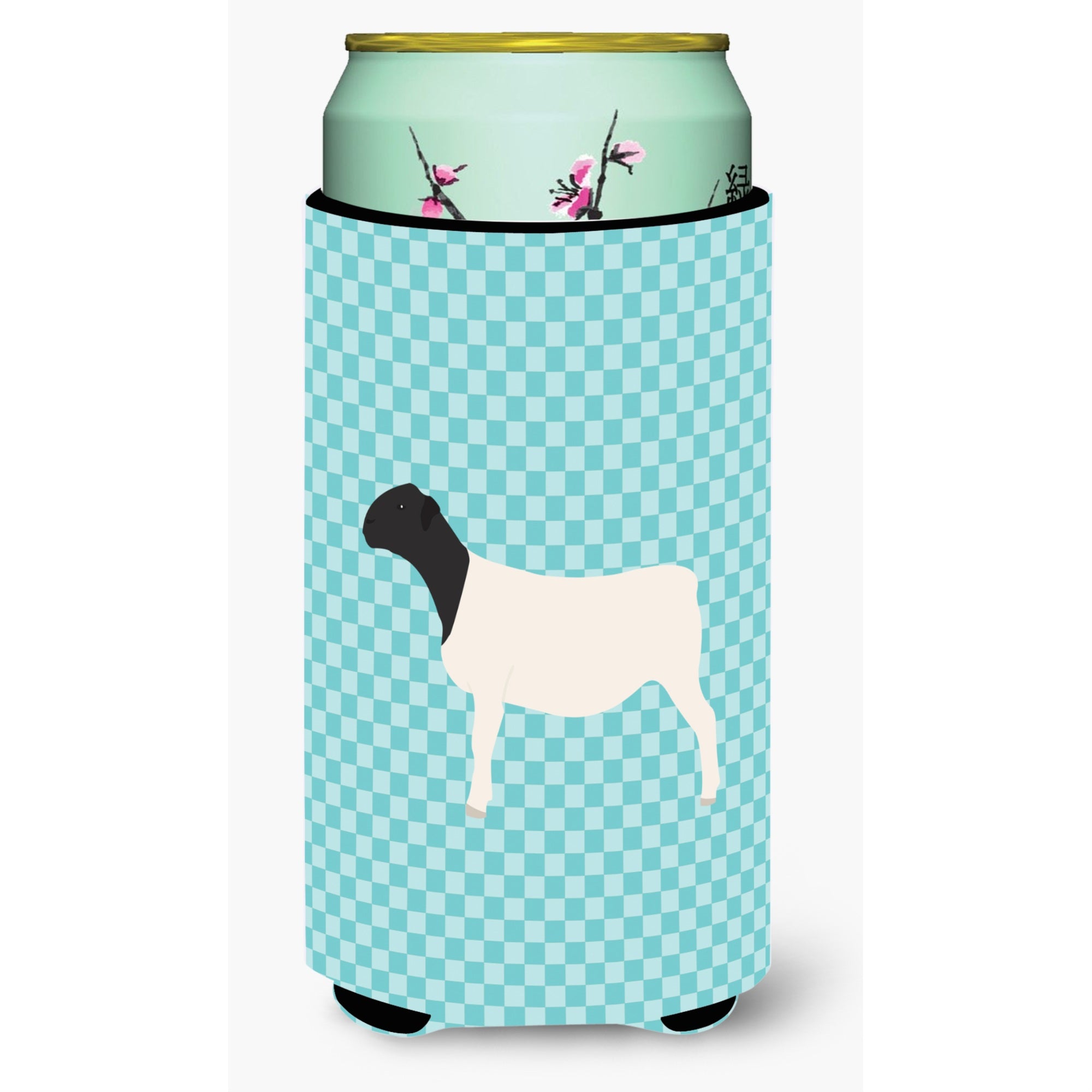 Caroline'S Treasures Dorper Sheep Blue Check Decorative Can Hugger, Tall Boy, Multicolor