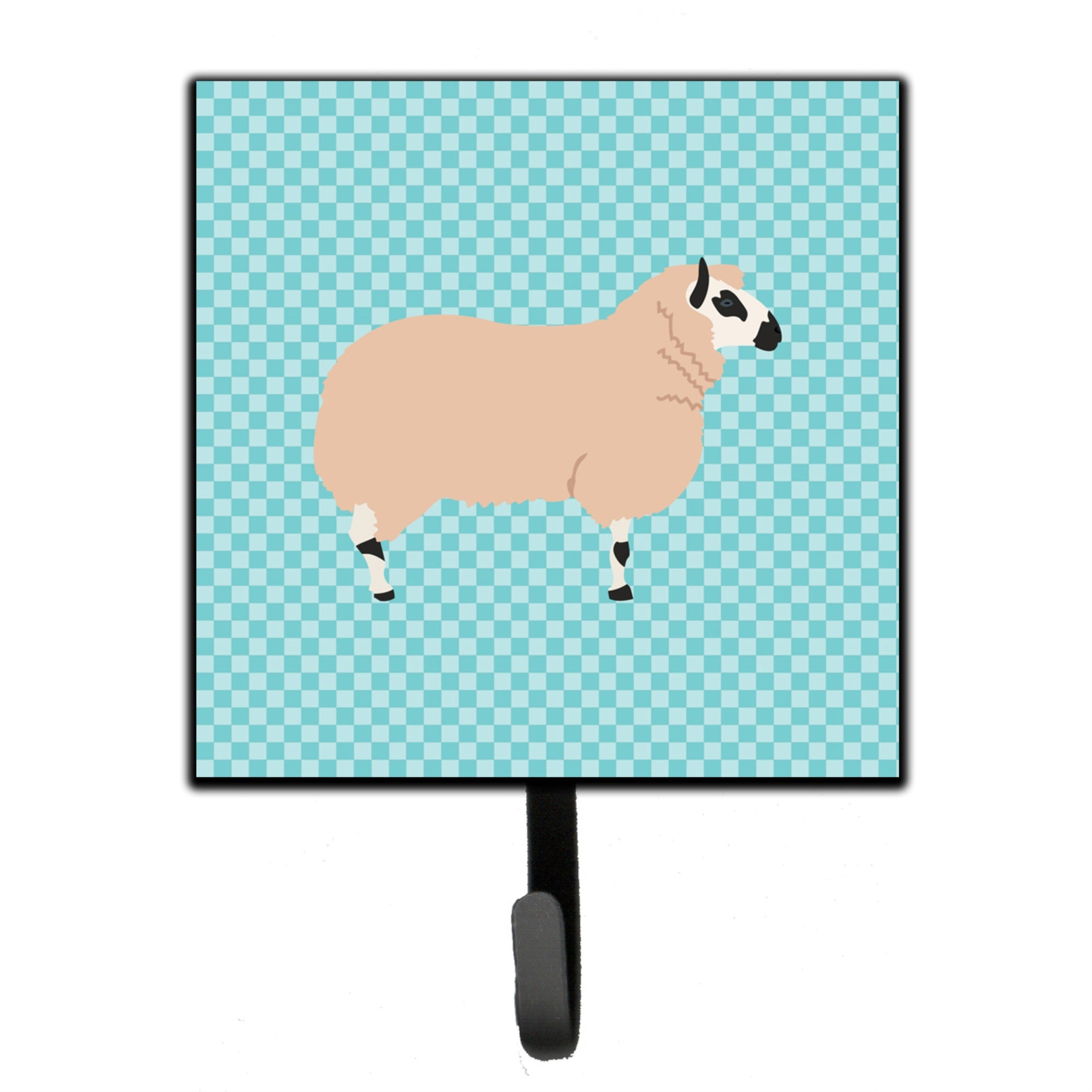 Caroline'S Treasures Kerry Hill Sheep Blue Check Wall Hook, Small, Multicolor
