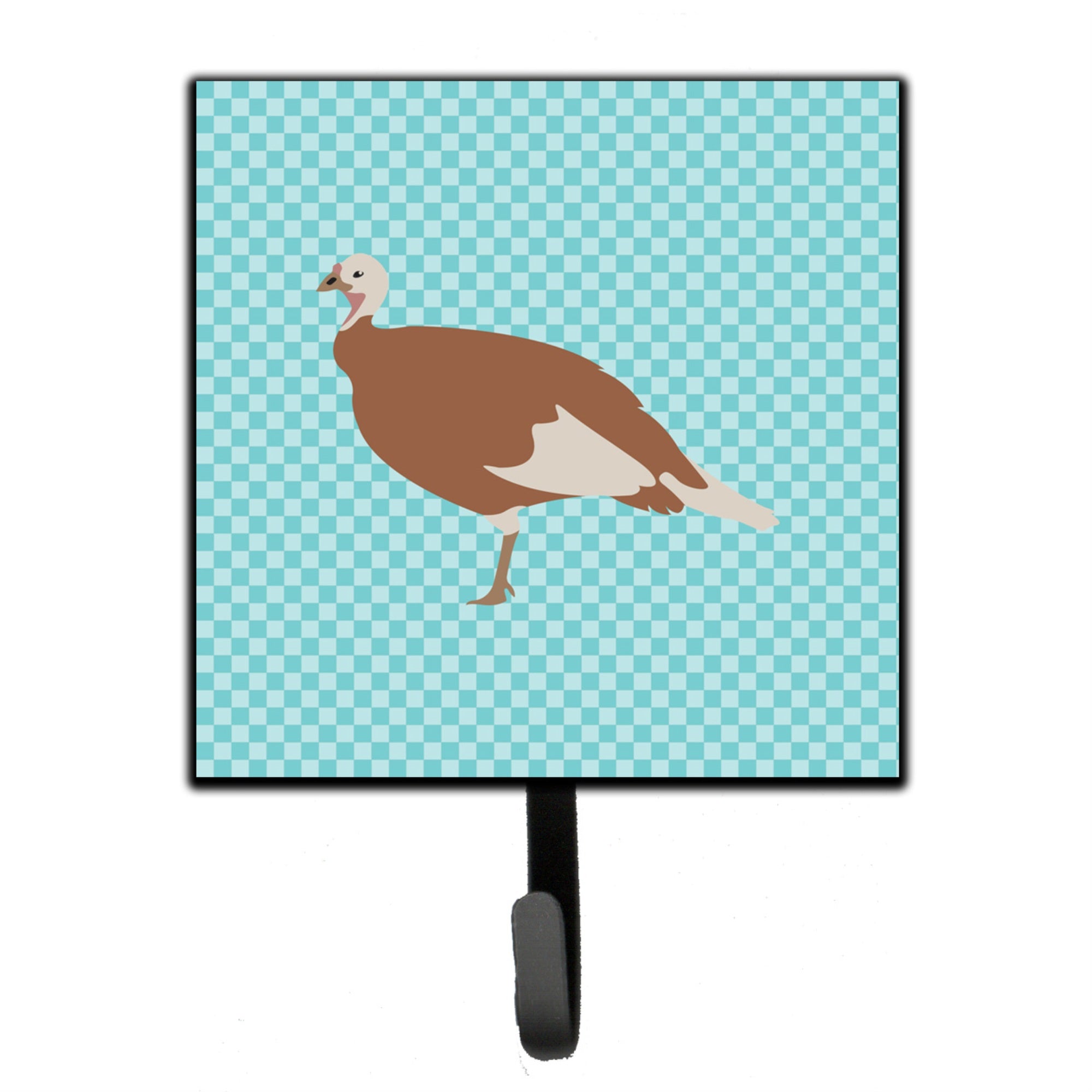 Caroline'S Treasures Jersey Buff Turkey Hen Blue Check Wall Hook, Small, Multicolor