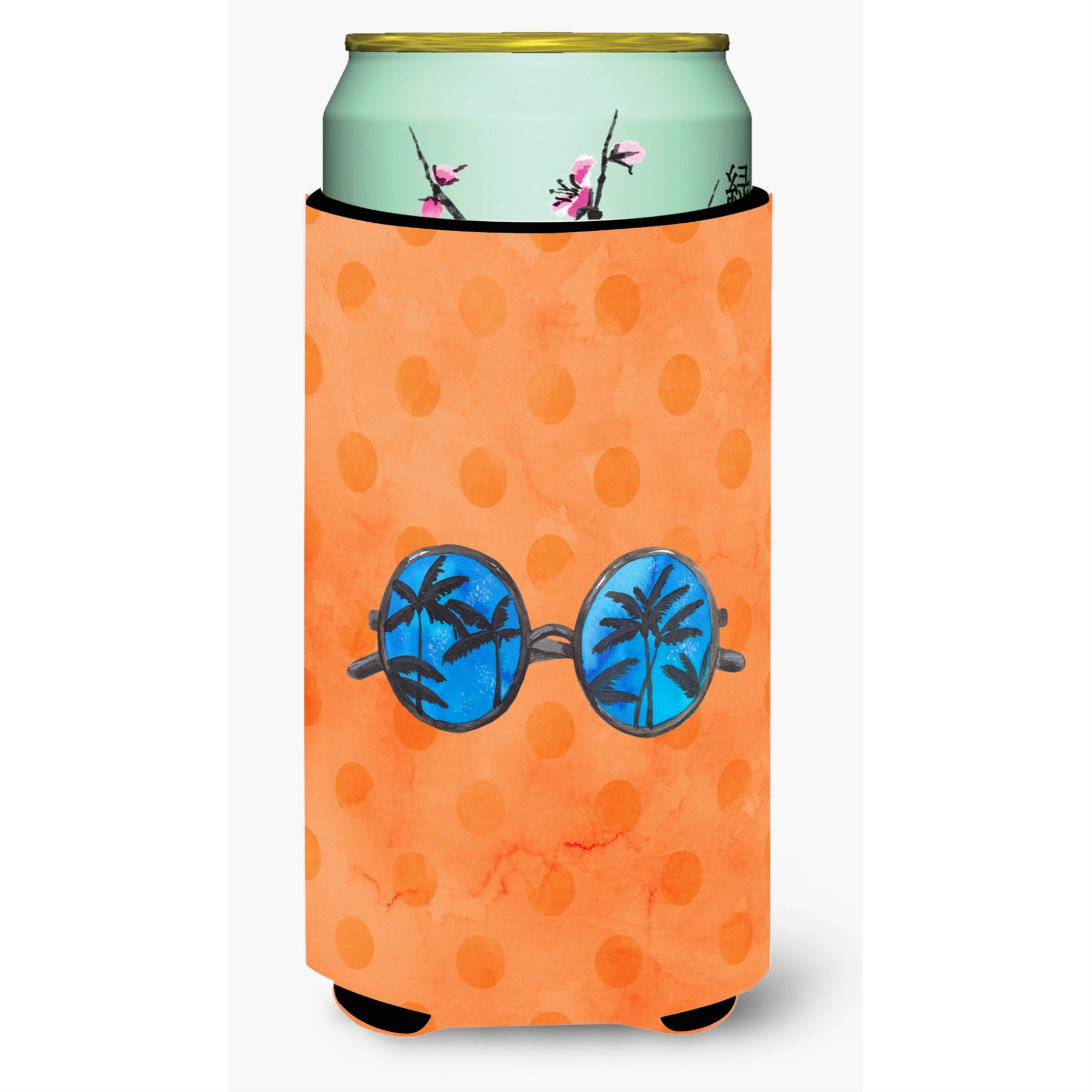 Caroline'S Treasures Sunglasses Orange Polkadot Beverage Insulator Hugger, Tall, Multicolor