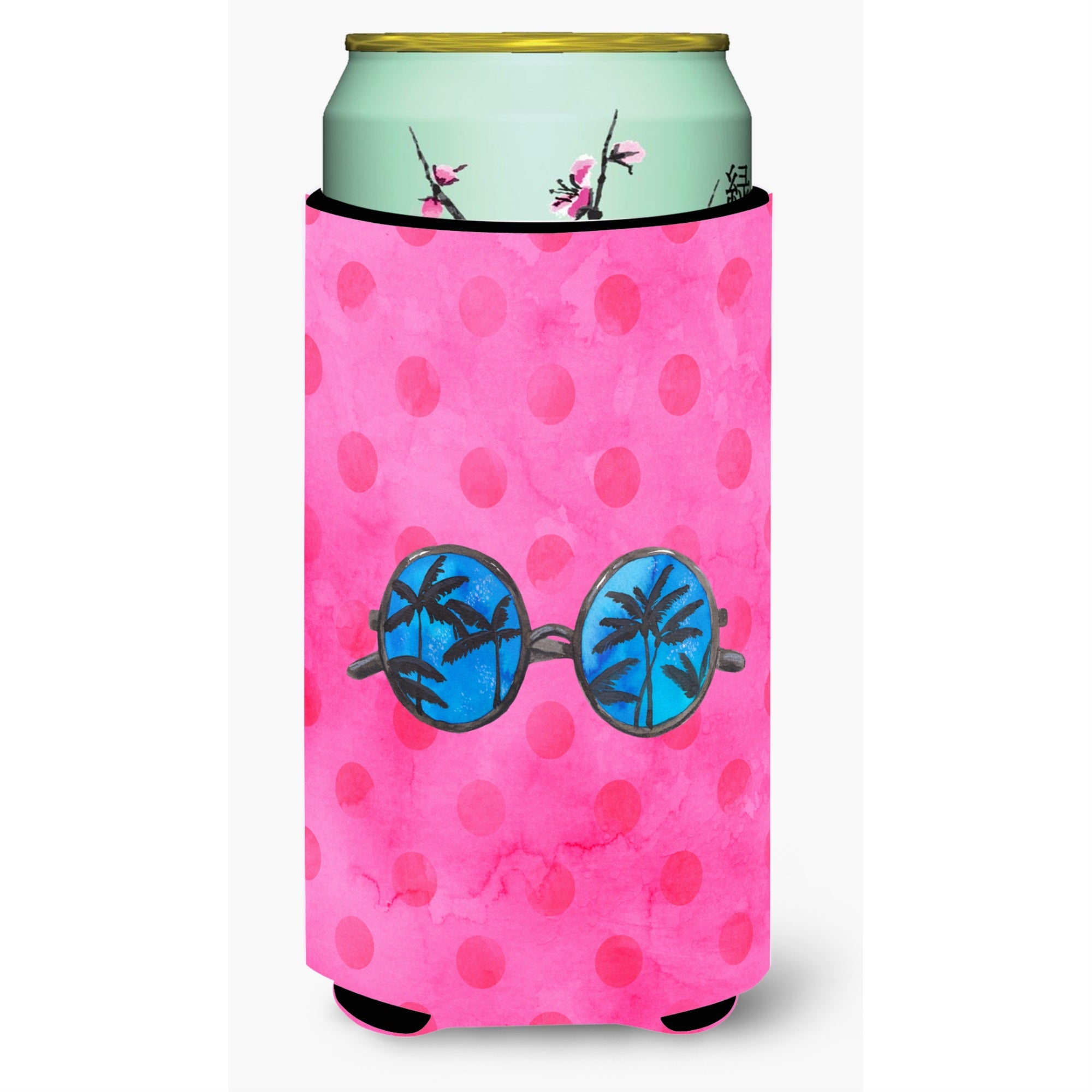 Caroline'S Treasures Sunglasses Pink Polkadot Beverage Insulator Hugger, Tall, Multicolor