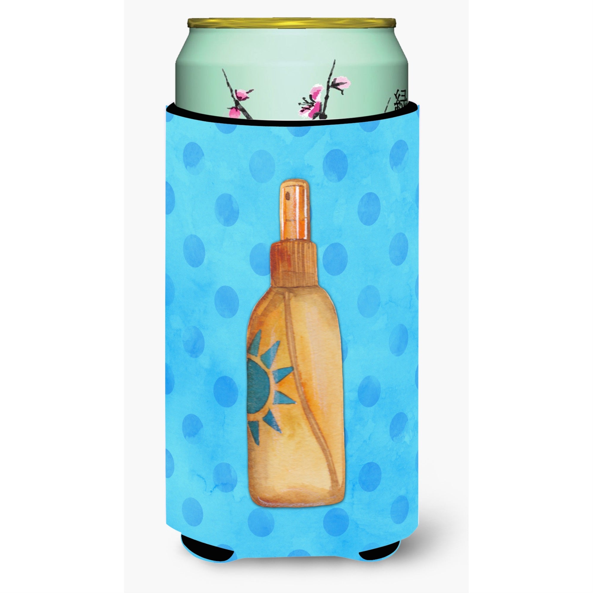 Caroline'S Treasures Message In A Bottle Blue Polkadot Beverage Insulator Hugger, Tall, Multicolor