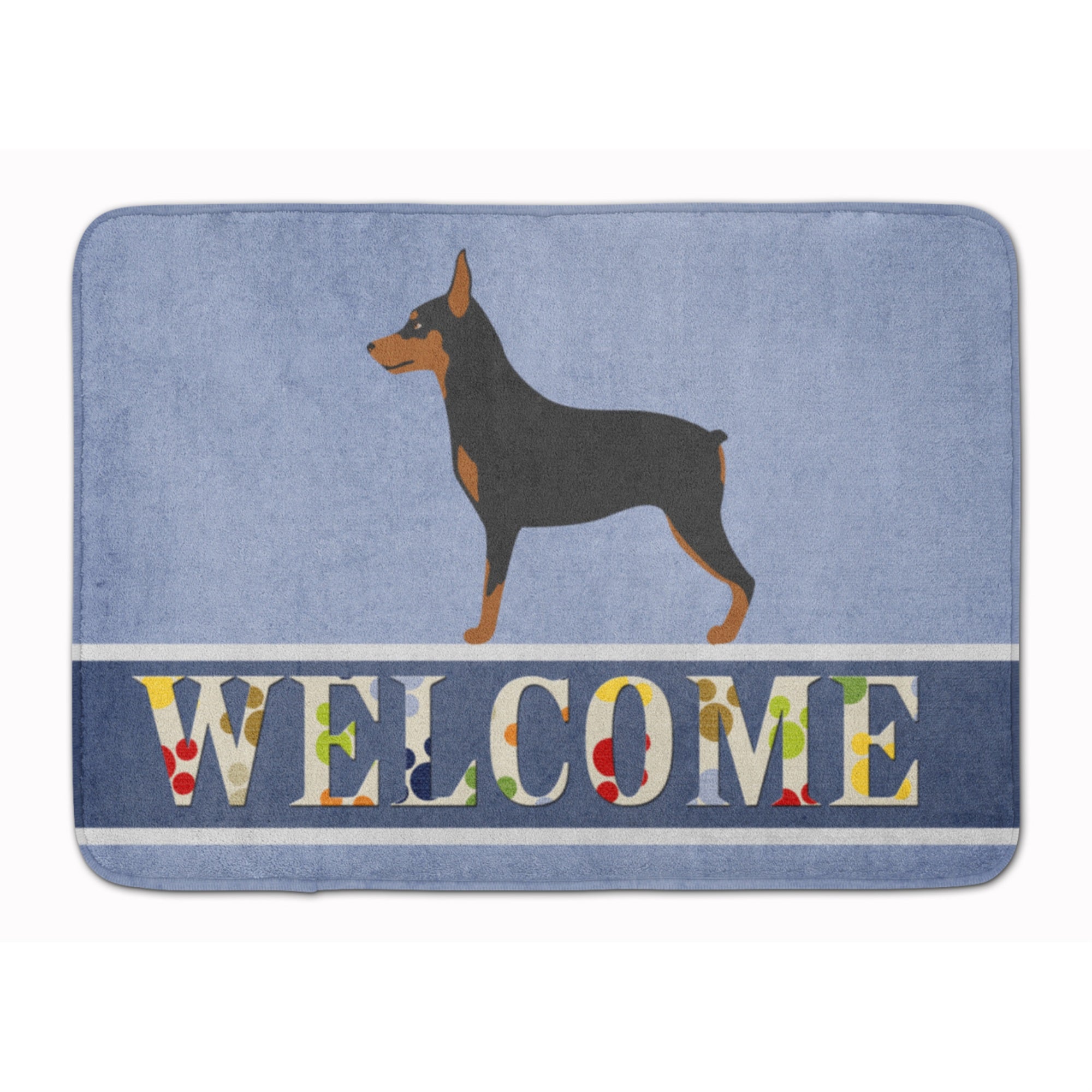 Caroline'S Treasures Miniature Pinscher Welcome Floor Mat, 19 X 27, Multicolor