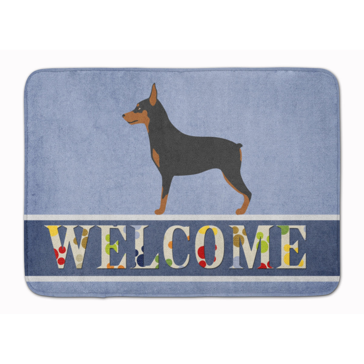 Caroline'S Treasures Miniature Pinscher Welcome Floor Mat, 19 X 27, Multicolor