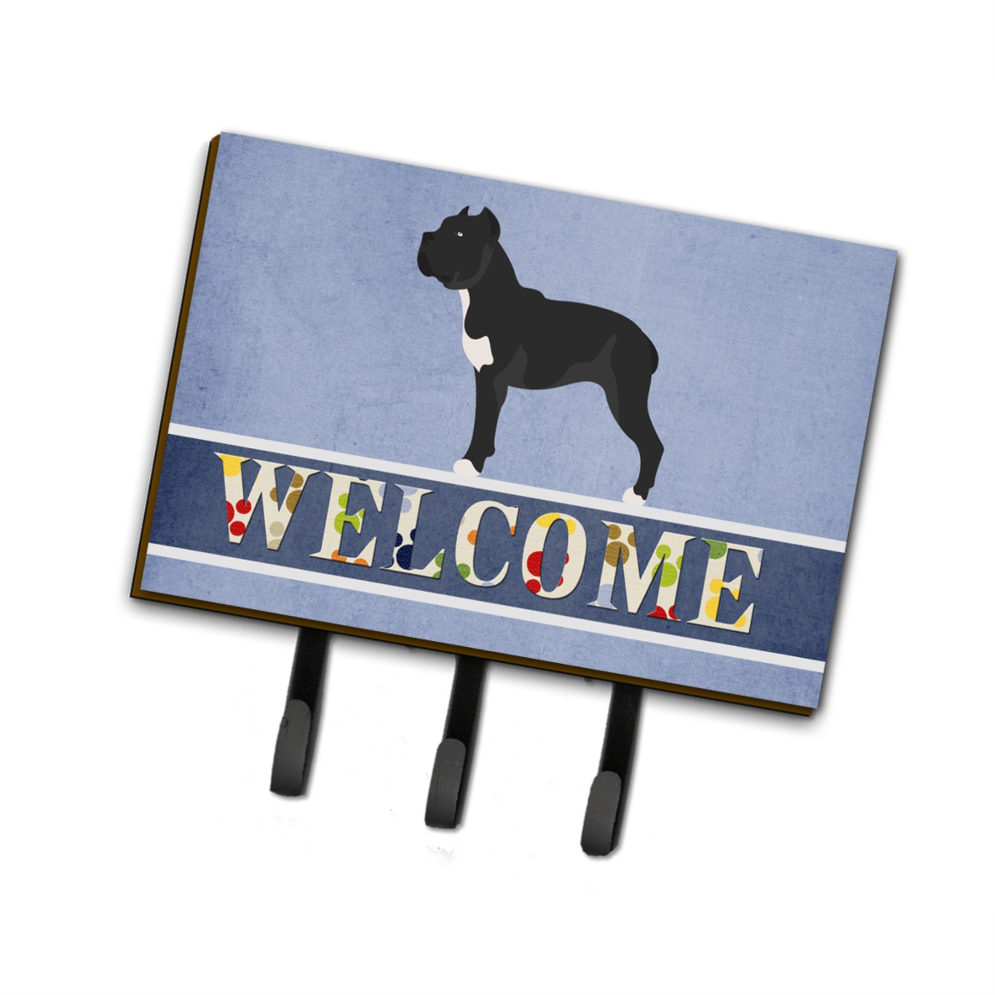 Caroline'S Treasures Cane Corso Welcome Wall Hook, Triple, Multicolor