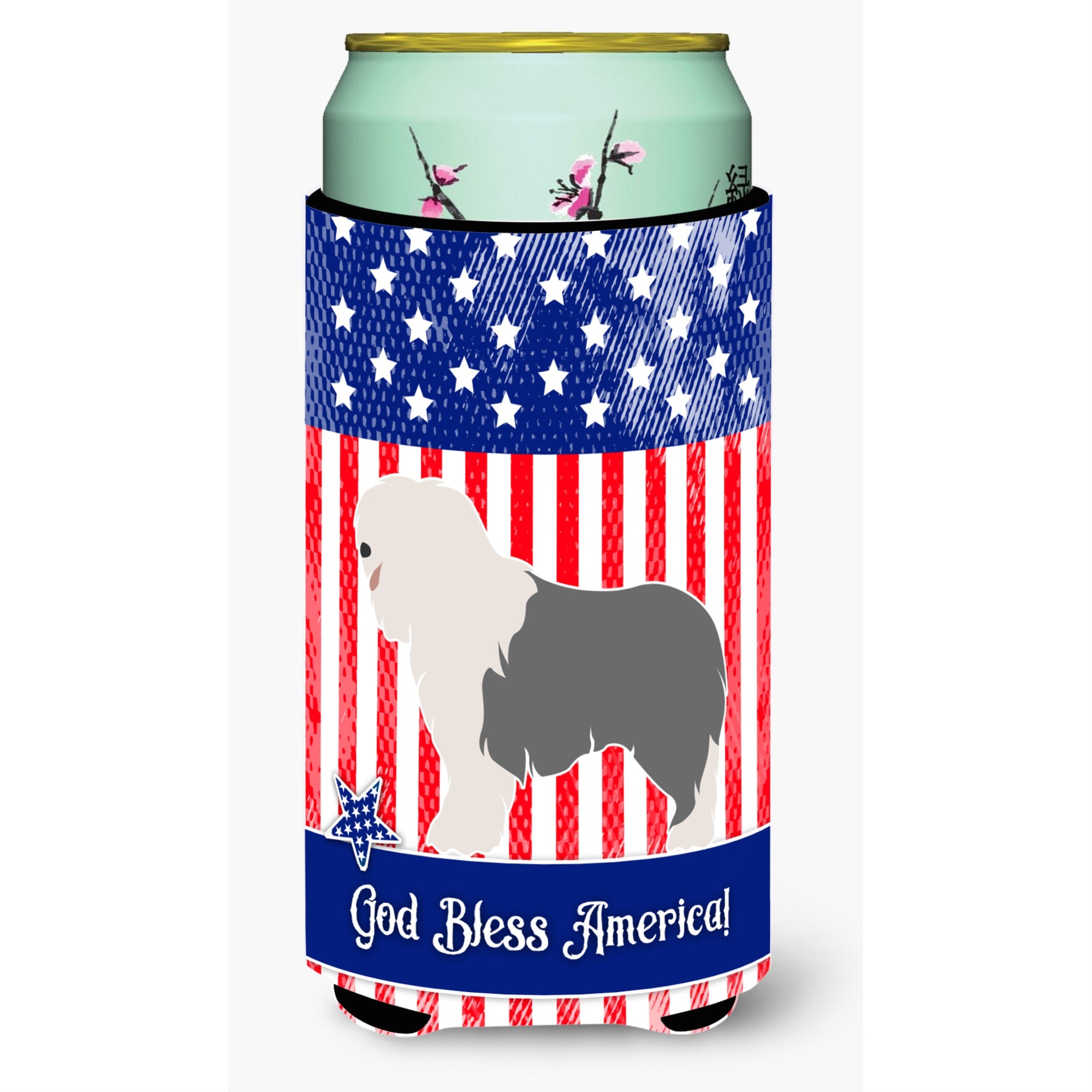 Caroline'S Treasures Old English Sheepdog American Decorative Can Hugger, Tall Boy, Multicolor