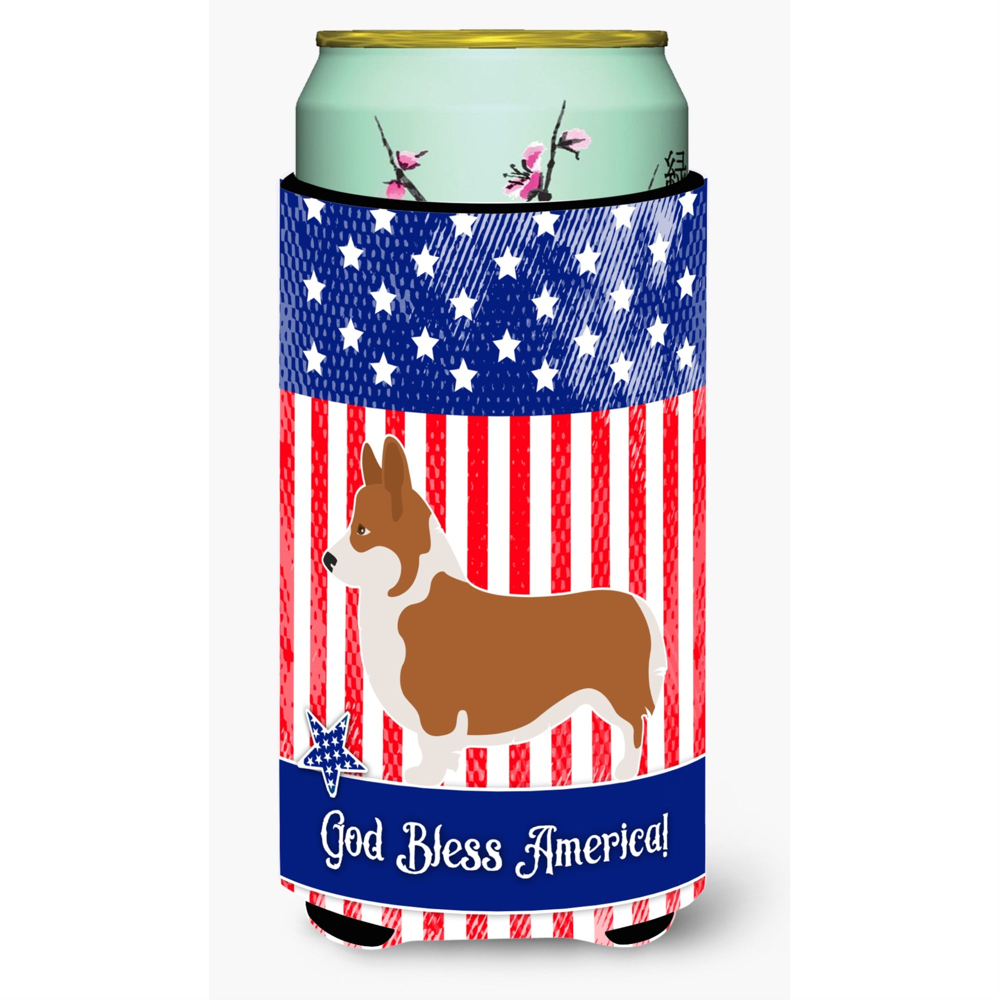 Caroline'S Treasures Pembroke Welsh Corgi American Decorative Can Hugger, Tall Boy, Multicolor
