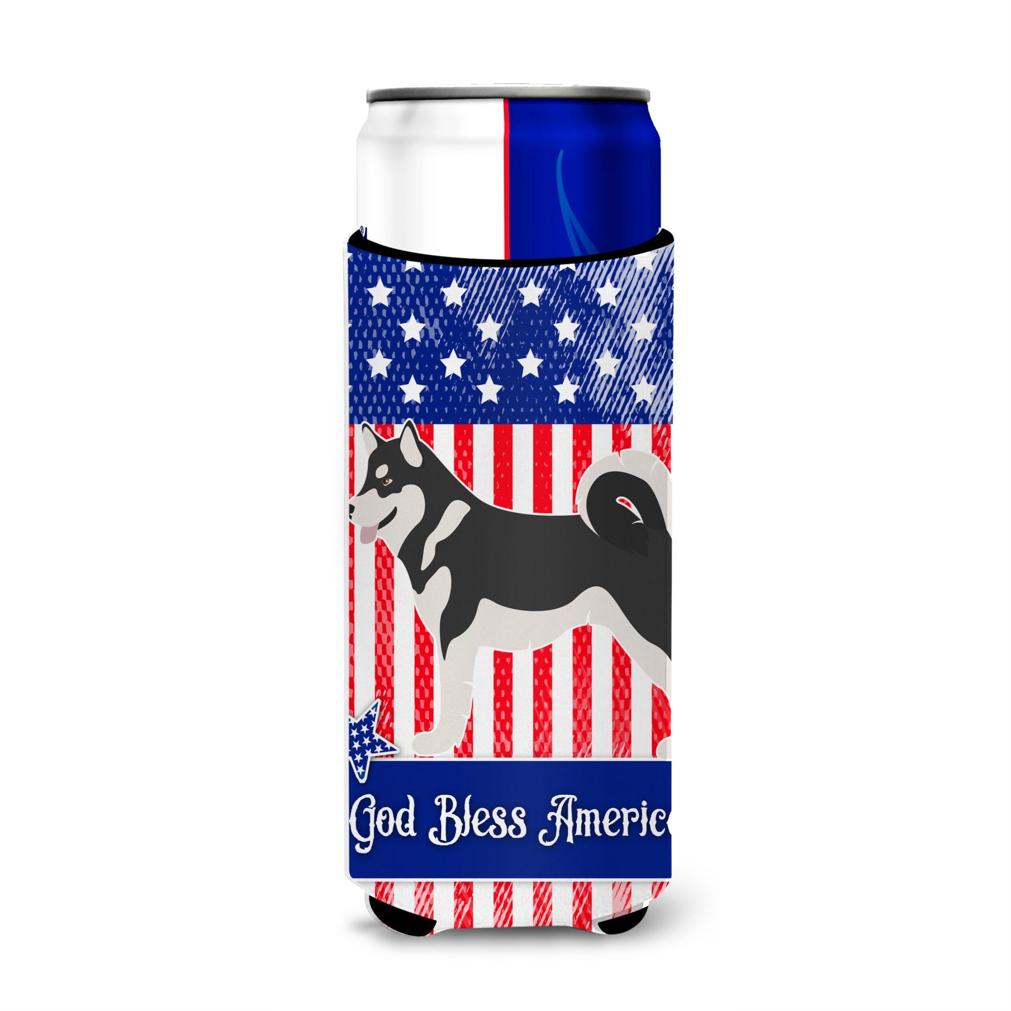 Caroline'S Treasures Alaskan Malamute American Decorative Can Hugger, Slim, Multicolor