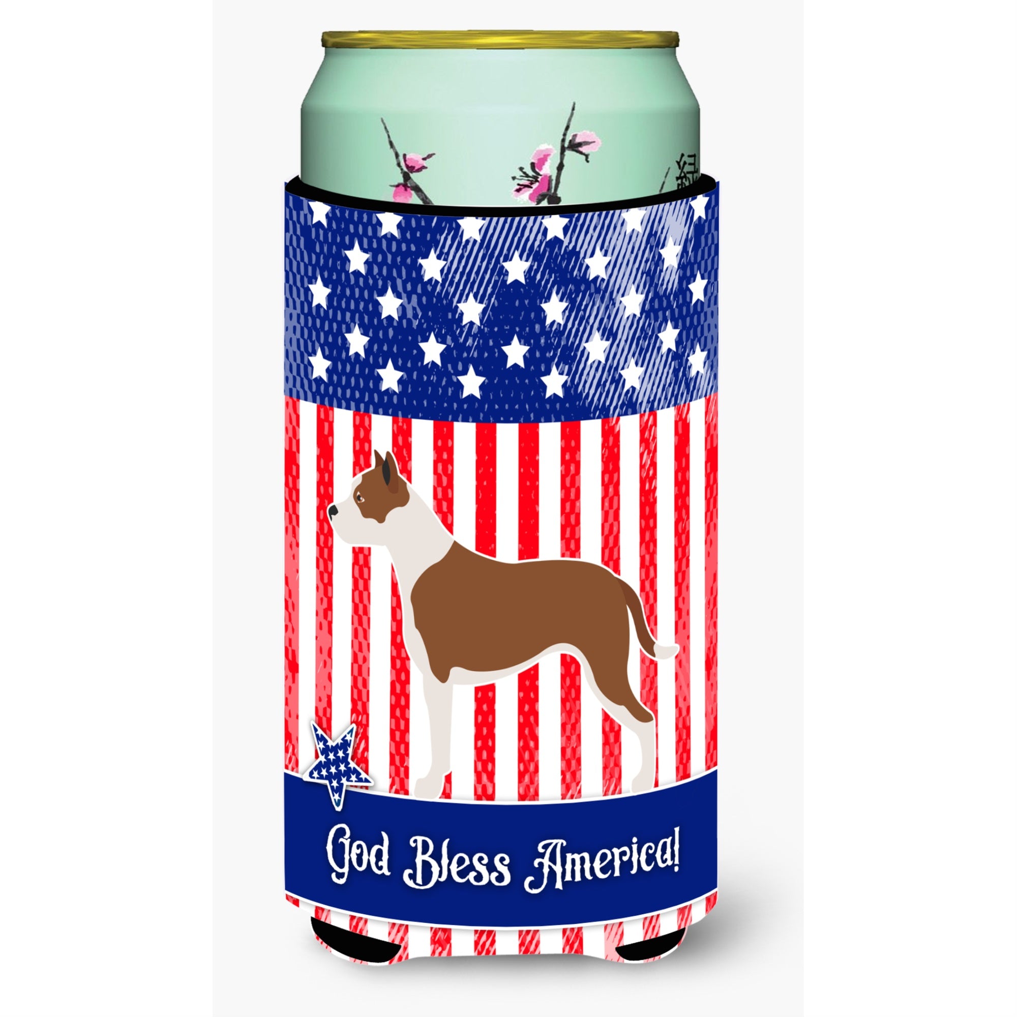 Caroline'S Treasures Pit Bull Terrier American Decorative Can Hugger, Tall Boy, Multicolor