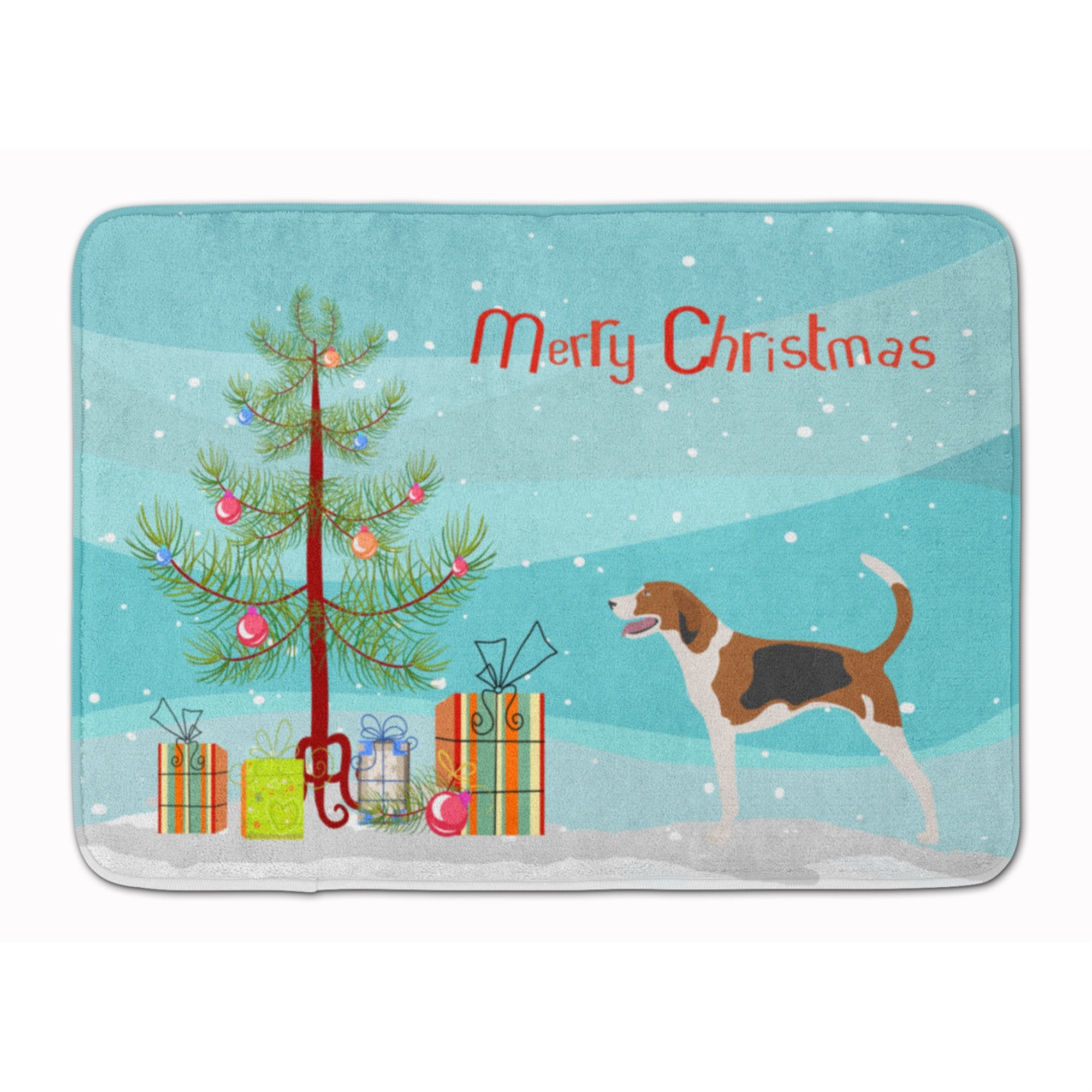 Caroline'S Treasures American Foxhound Christmas Floor Mat, 19Hx27W, Multicolor