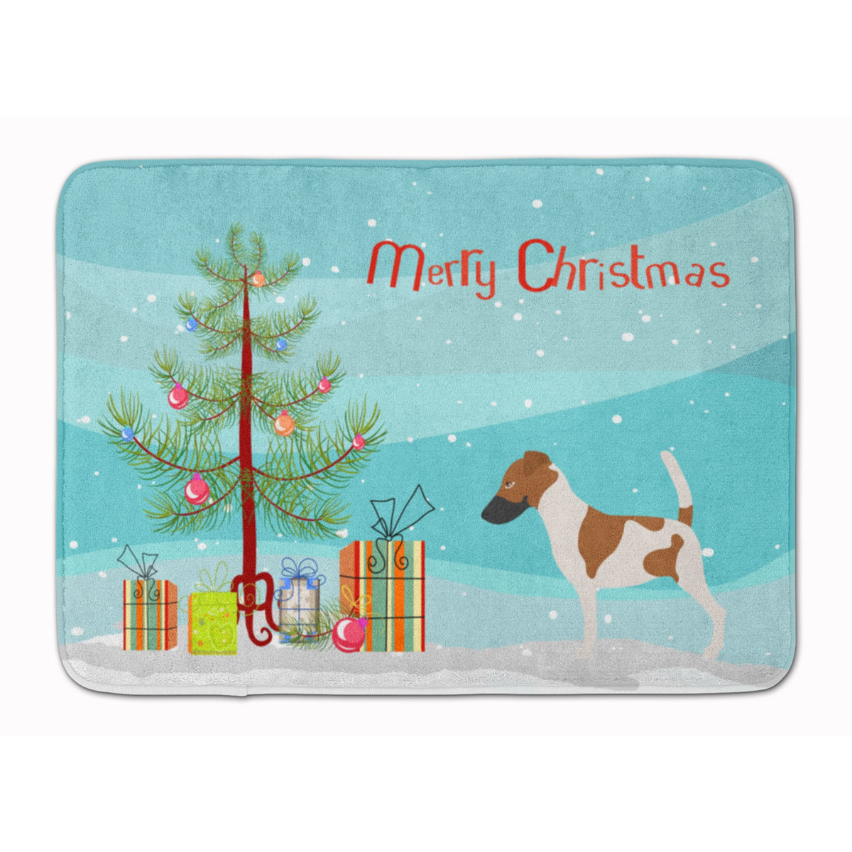 Caroline'S Treasures Smooth Fox Terrier Christmas Floor Mat, 19Hx27W, Multicolor