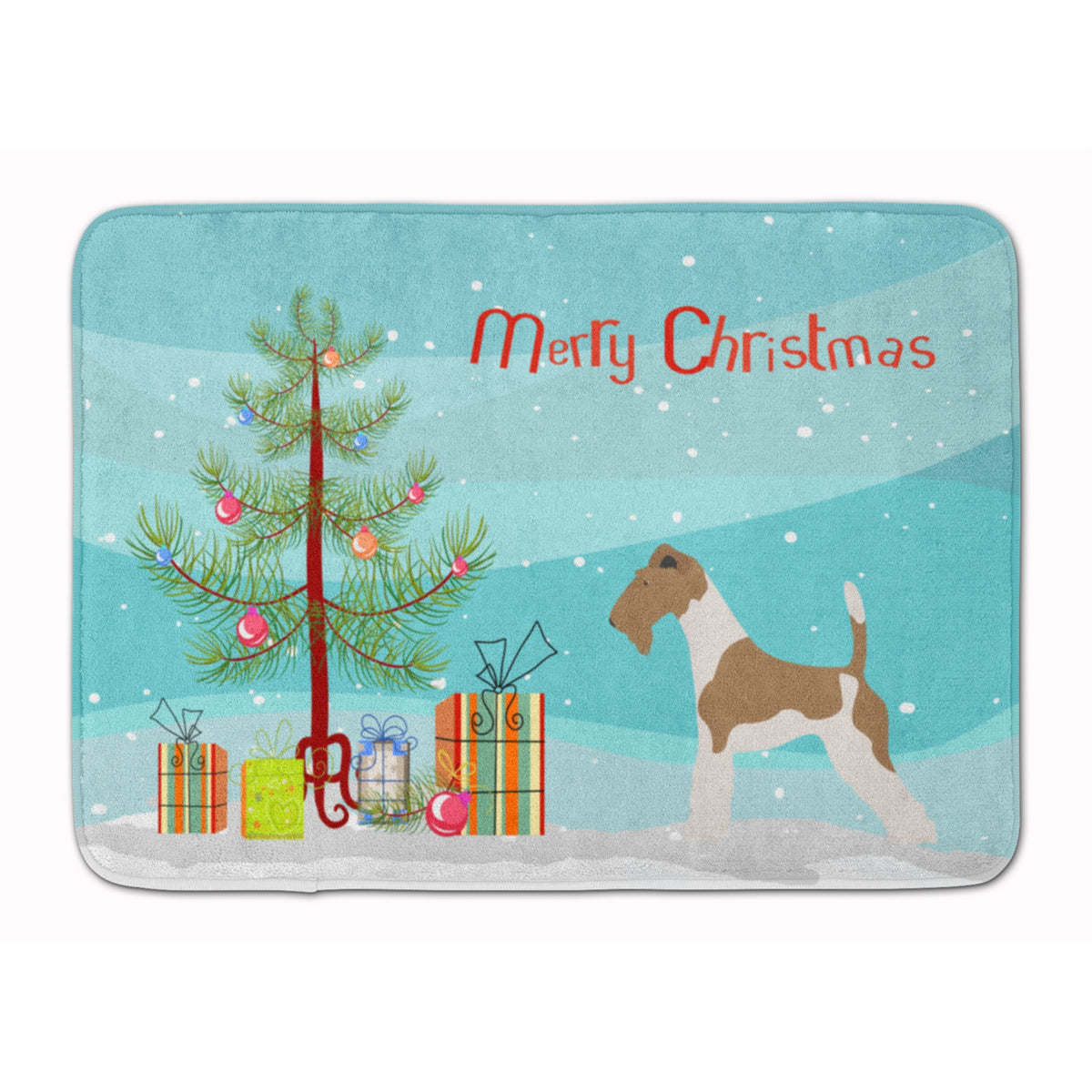 Caroline'S Treasures Wire Fox Terrier Christmas Floor Mat, 19Hx27W, Multicolor