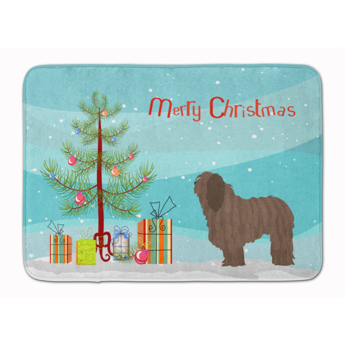 Caroline'S Treasures Bergamasco Shepherd Christmas Floor Mat, 19Hx27W, Multicolor