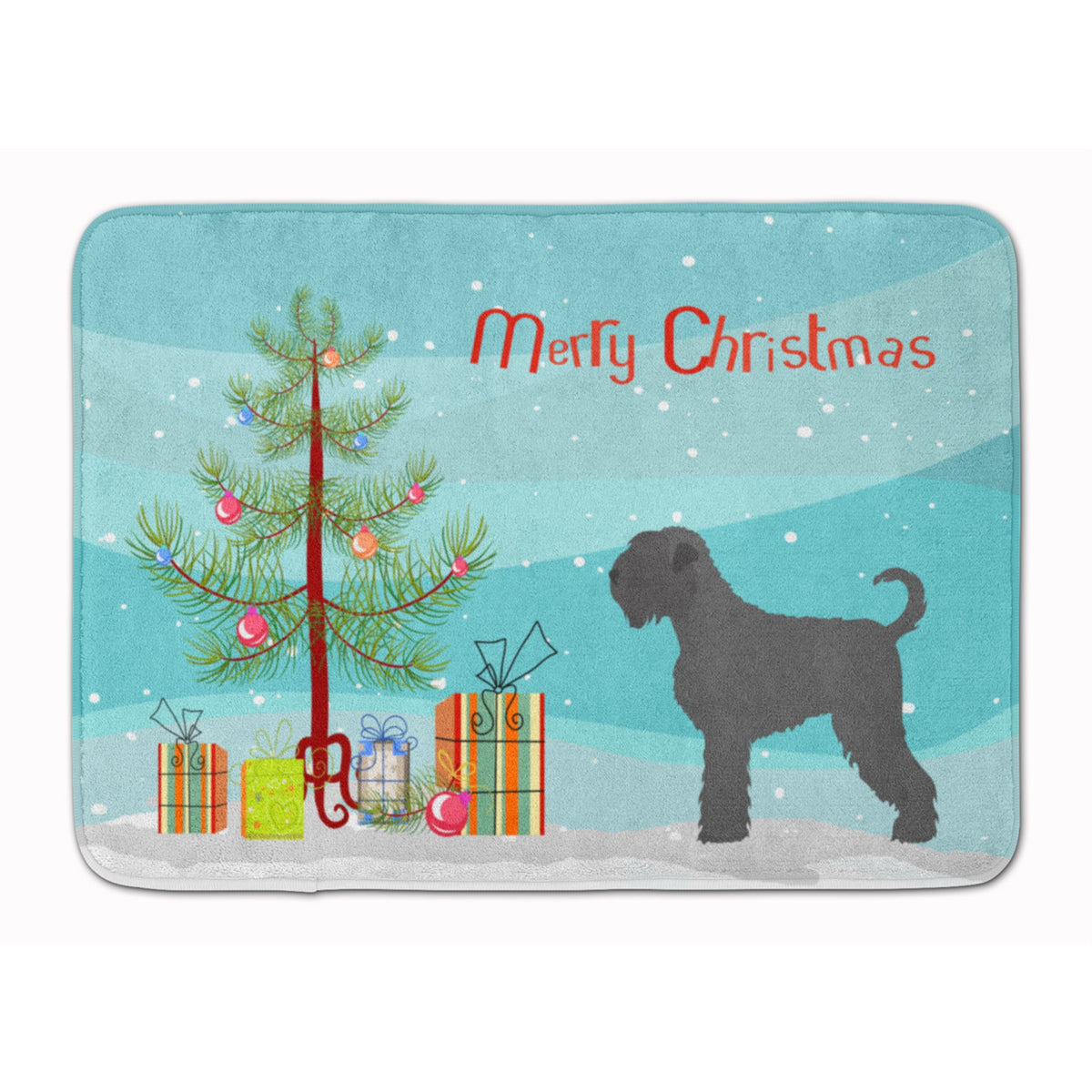Caroline'S Treasures Black Russian Terrier Christmas Floor Mat, 19 X 27, Multicolor