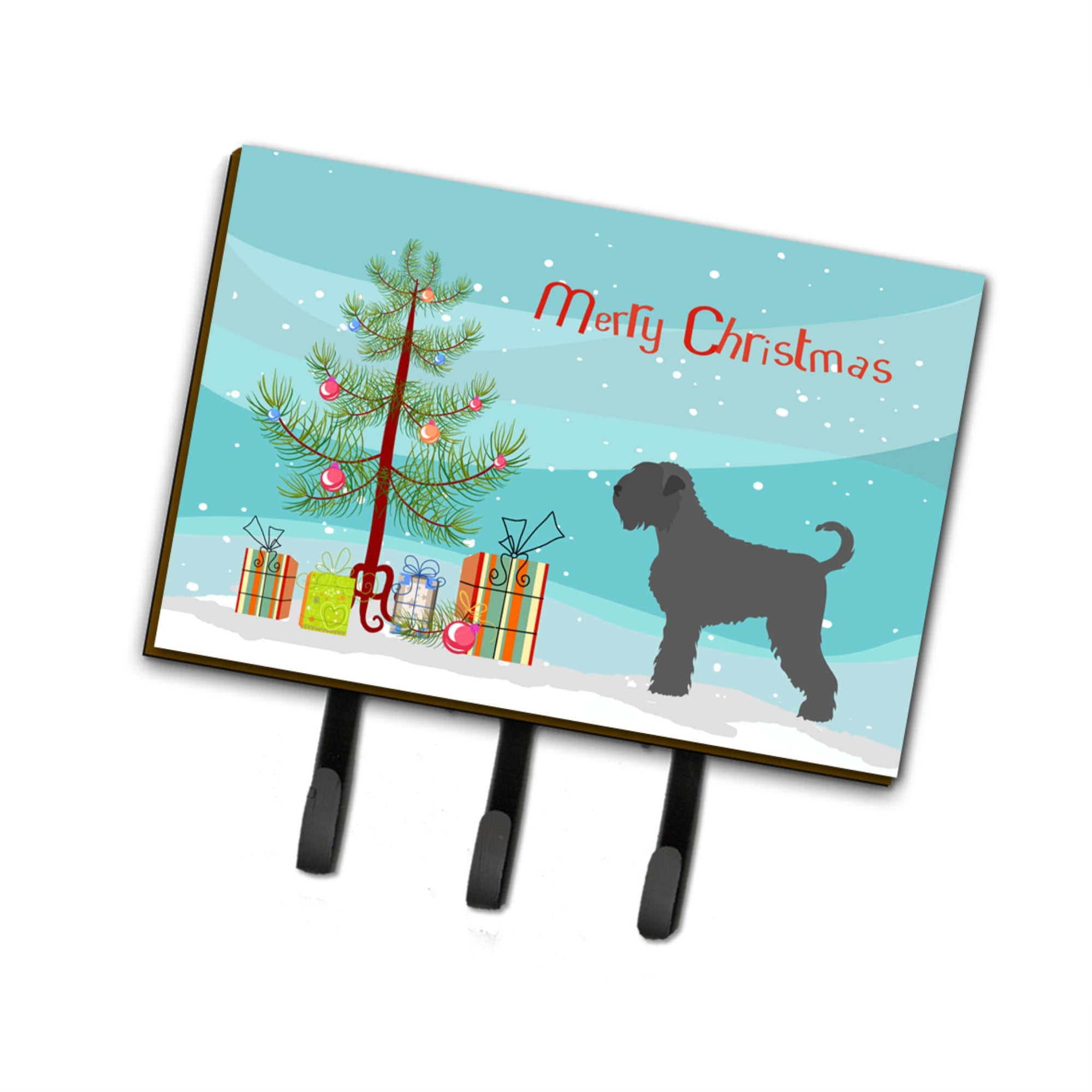 Caroline'S Treasures Black Russian Terrier Christmas Wall Hook, Triple, Multicolor