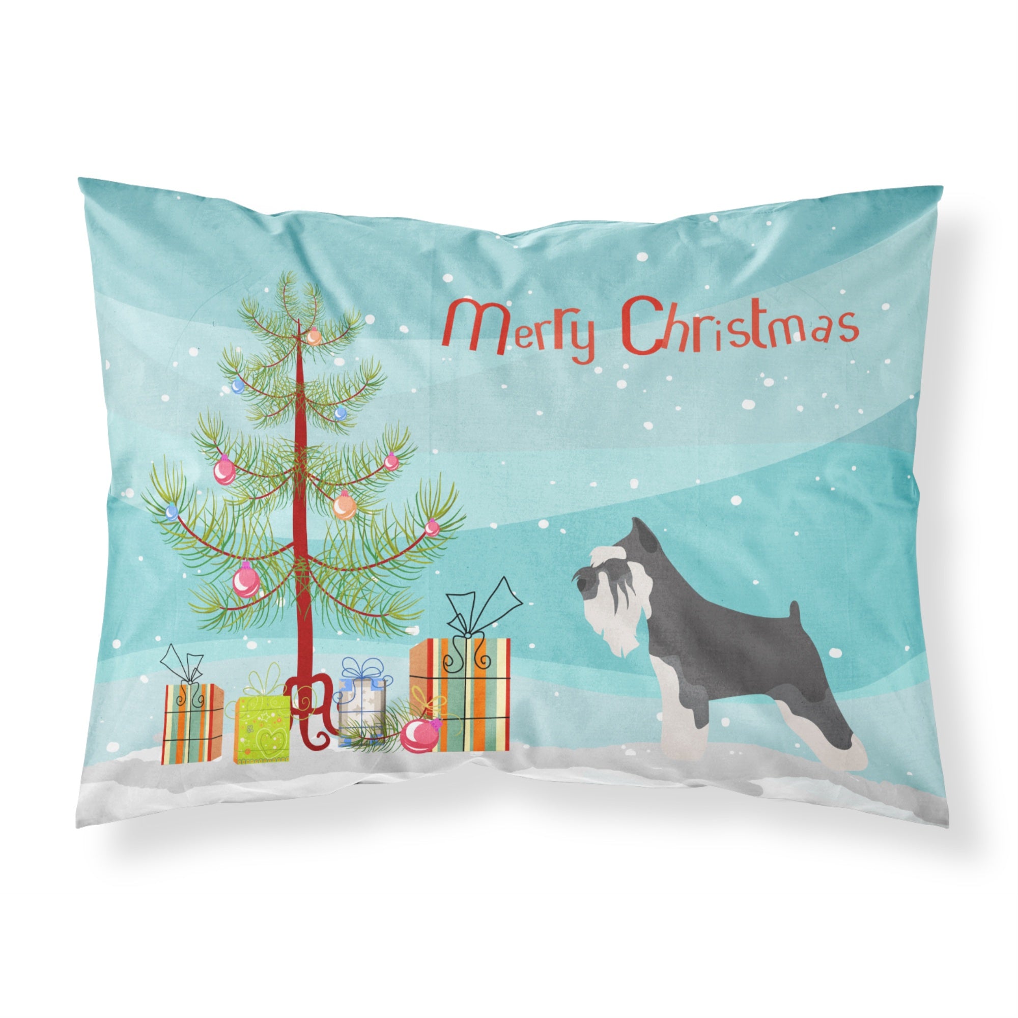 Caroline'S Treasures Miniature Schnauzer Christmas Pillowcase, Standard, Tree