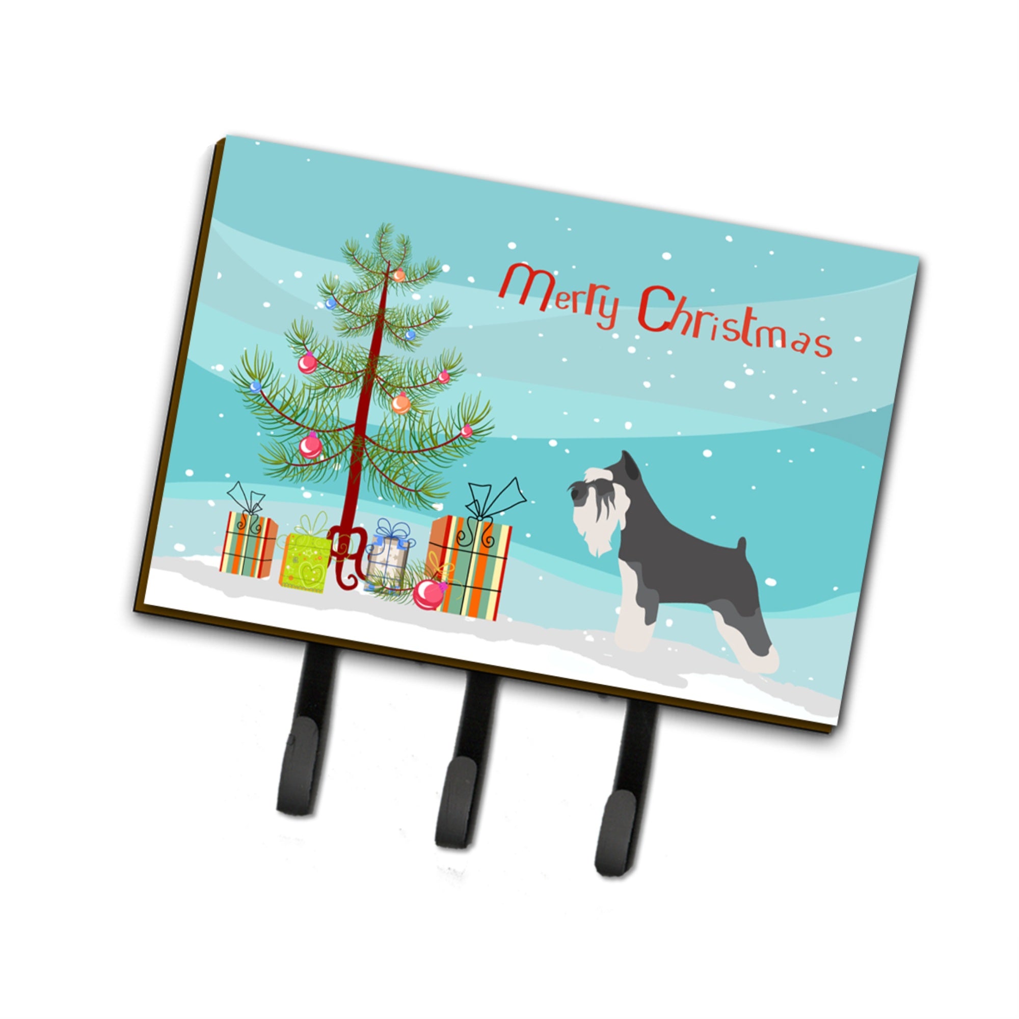 Caroline'S Treasures Miniature Schnauzer Christmas Wall Hook, Triple, Multicolor