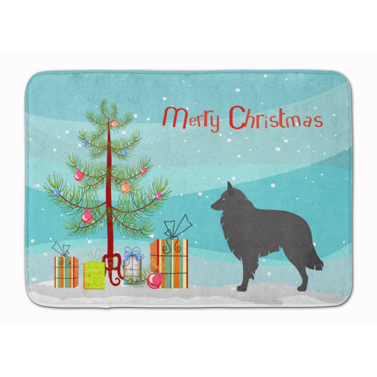 Caroline'S Treasures Groenendael Belgian Shepherd Christmas Floor Mat, 19Hx27W, Multicolor