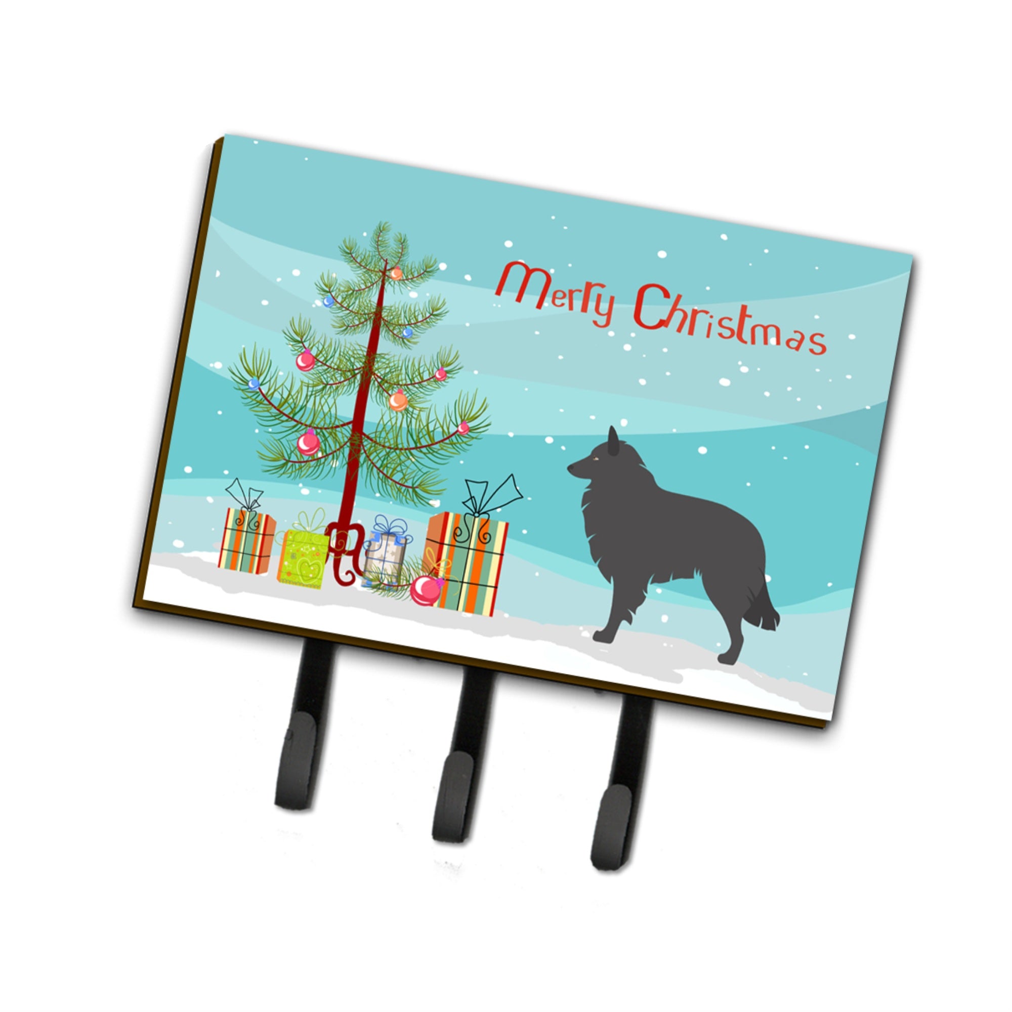 Caroline'S Treasures Groenendael Belgian Shepherd Wall Hook, Triple, Christmas Tree