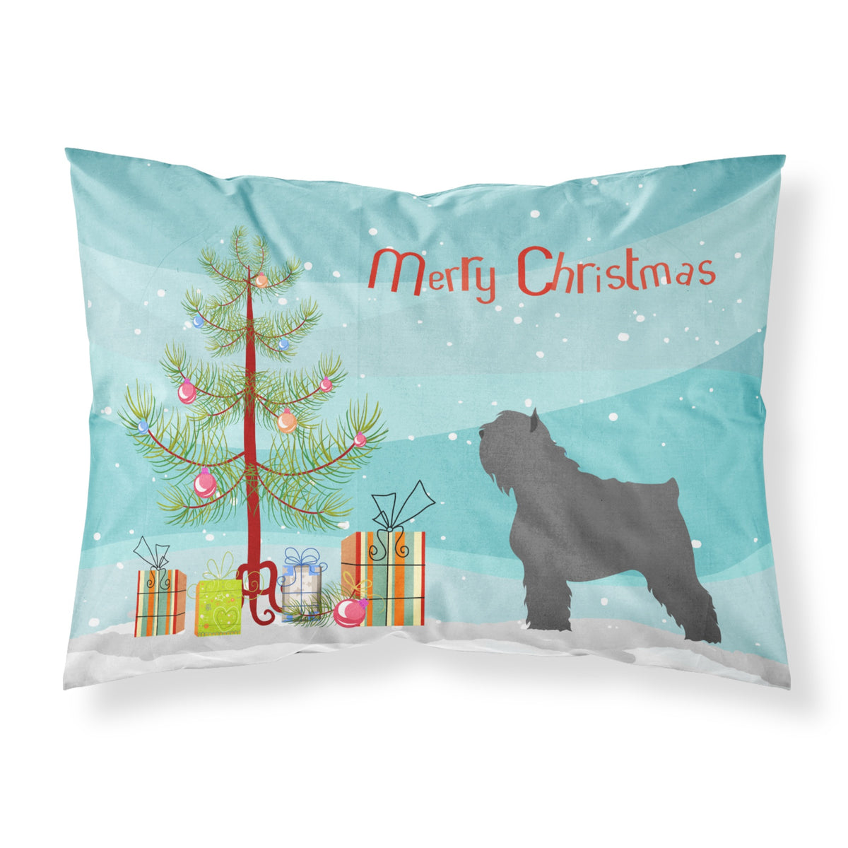 Caroline'S Treasures Bouvier Des Flandres Pillowcase, Standard, Christmas Tree