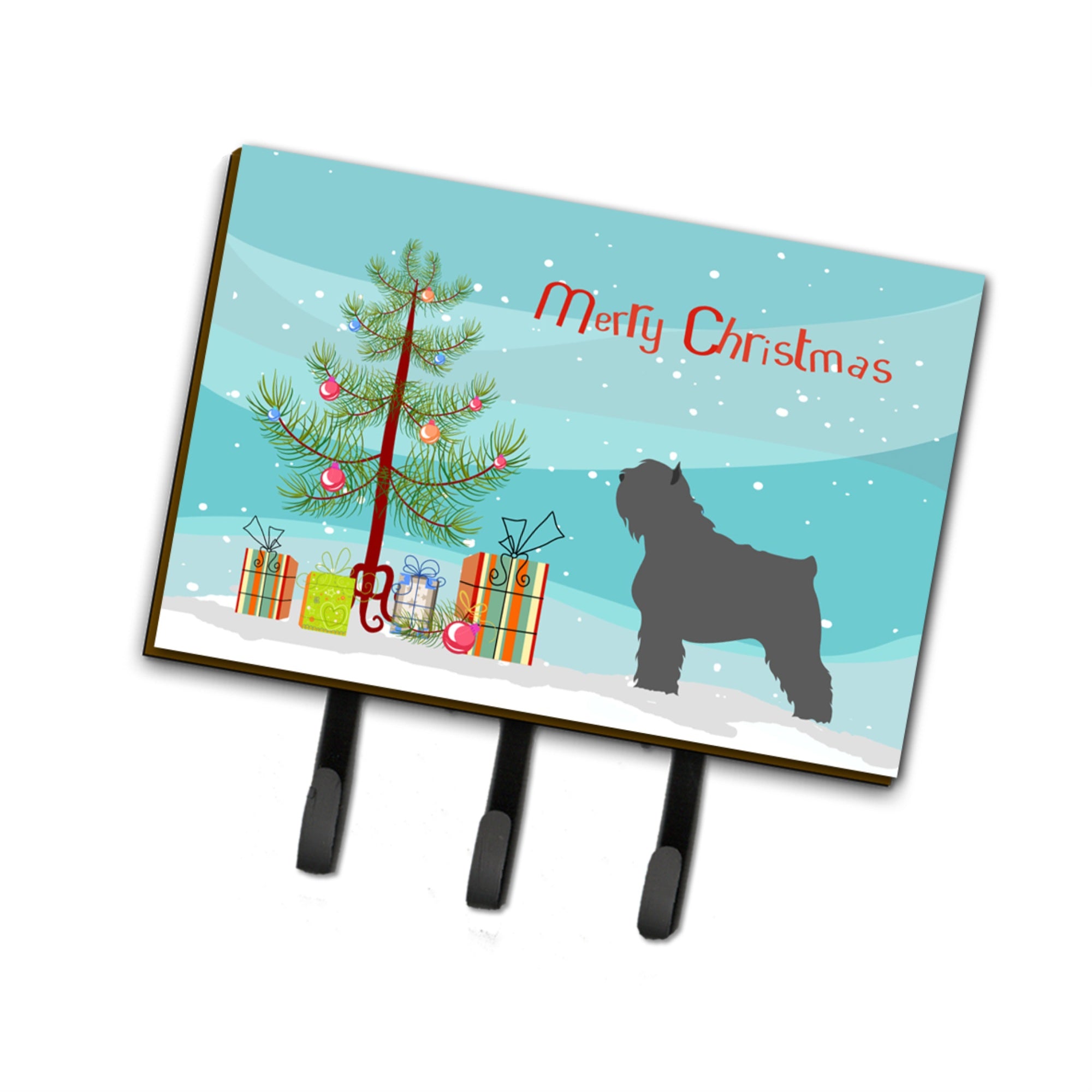 Caroline'S Treasures Bouvier Des Flandres Christmas Wall Hook, Triple, Multicolor