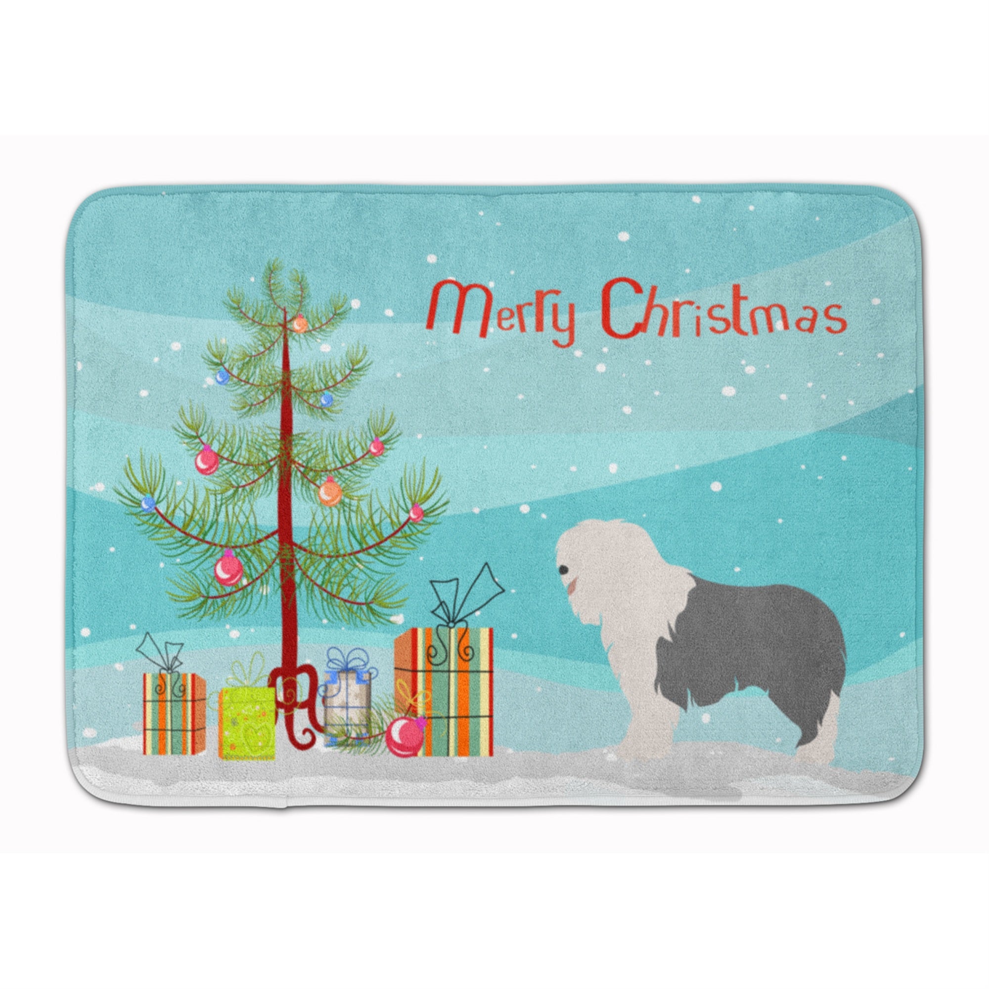 Caroline'S Treasures Old English Sheepdog Christmas Floor Mat, 19Hx27W, Multicolor