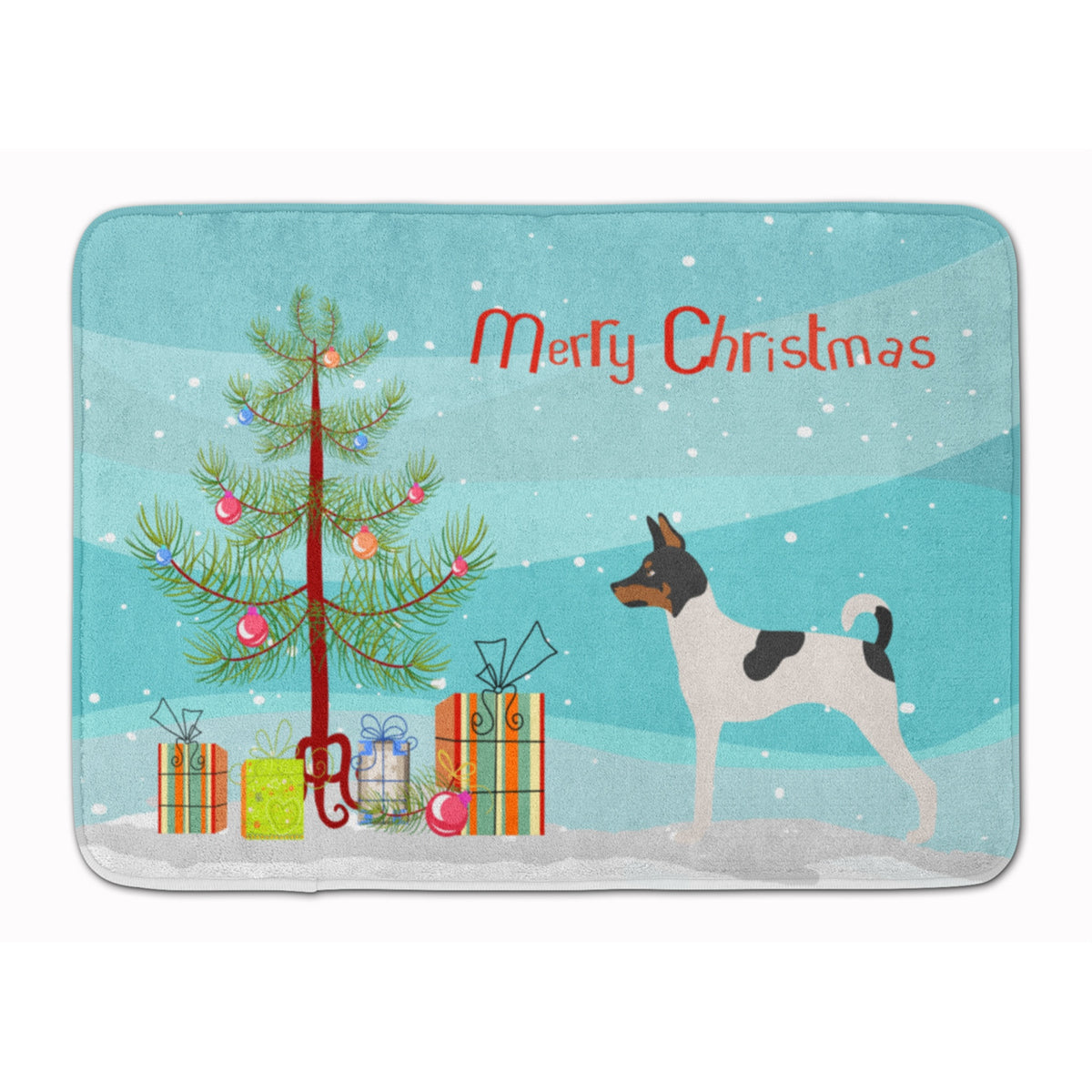 Caroline'S Treasures American Toy Fox Terrier Christmas Floor Mat, 19Hx27W, Multicolor