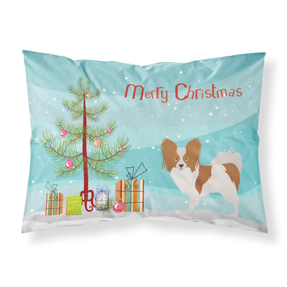 Caroline'S Treasures Papillon Pillowcase, Standard, Christmas Tree