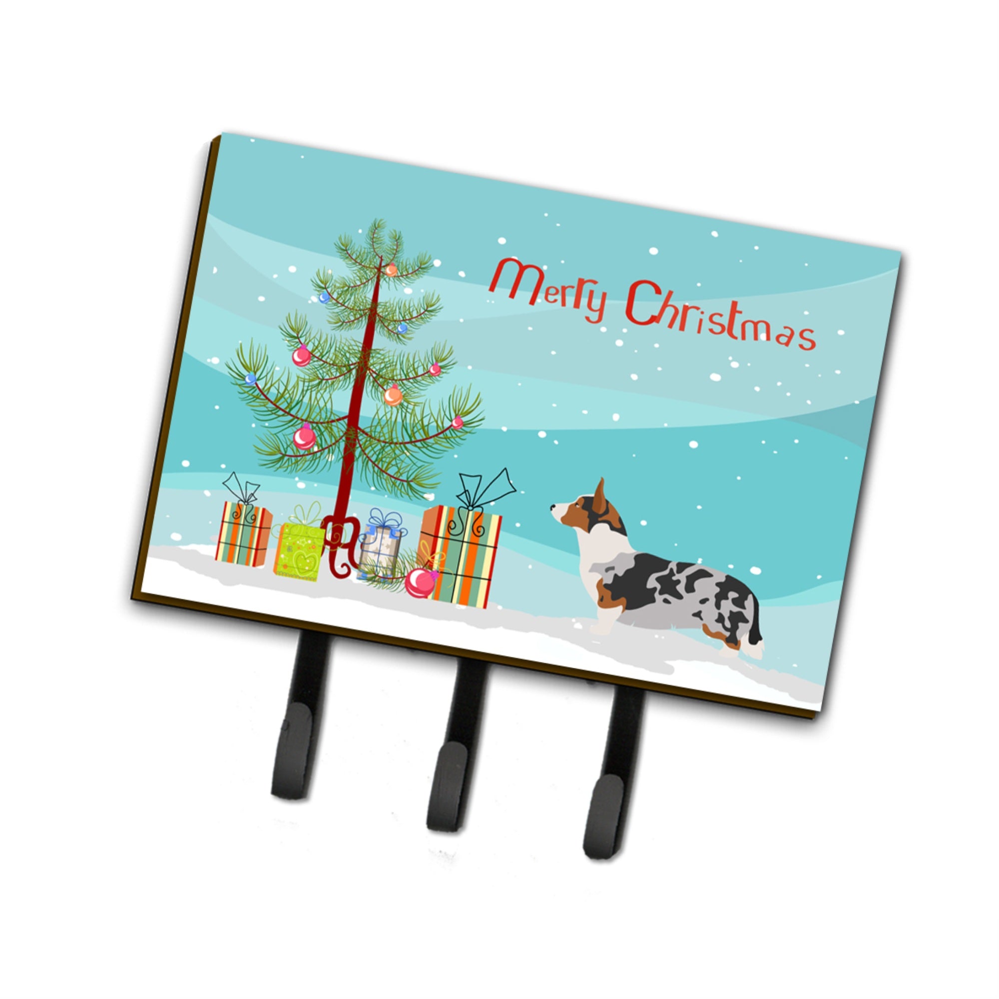 Caroline'S Treasures Welsh Corgi Cardigan Wall Hook, Triple, Christmas Tree
