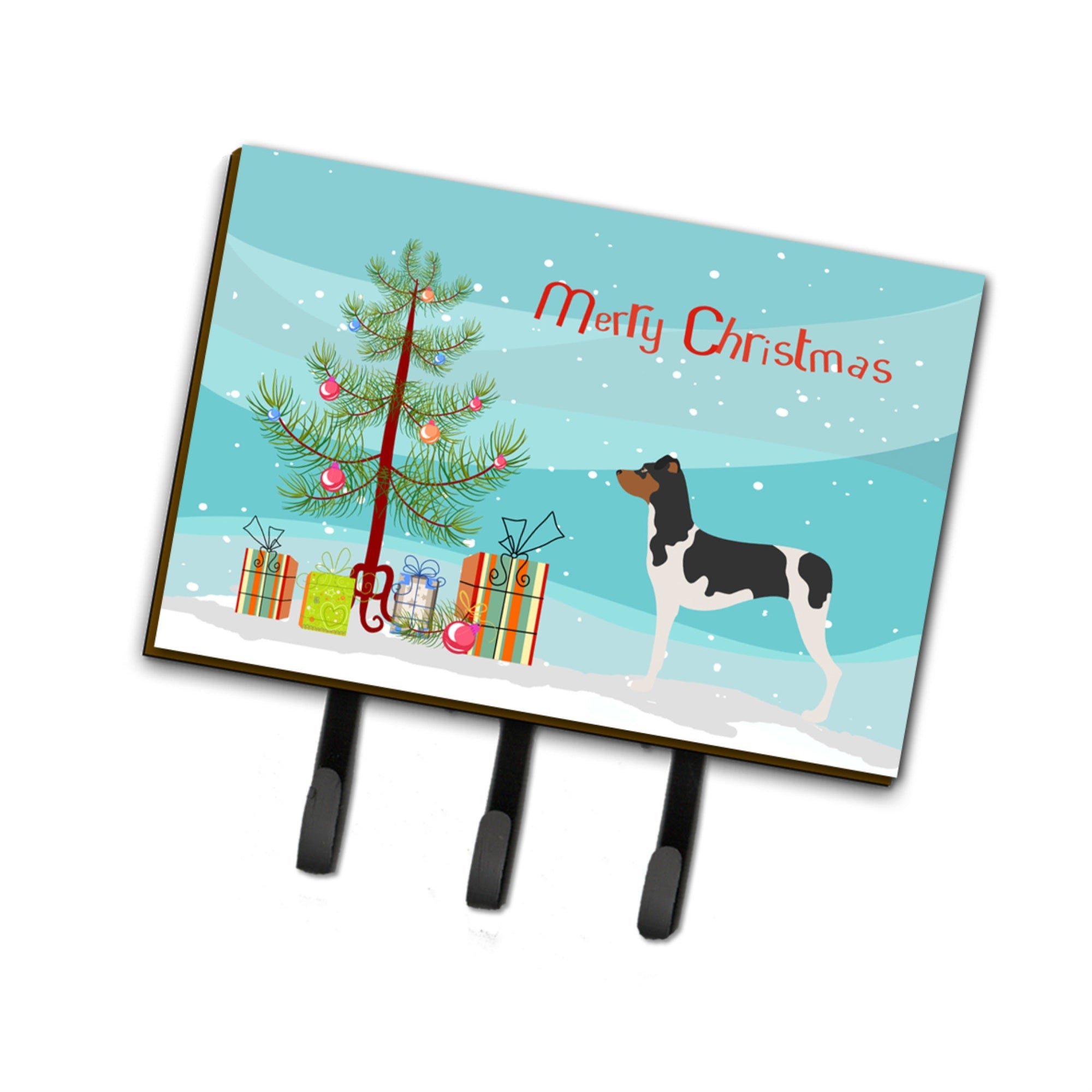 Caroline'S Treasures Brazilian Terrier Wall Hook, Triple, Christmas Tree