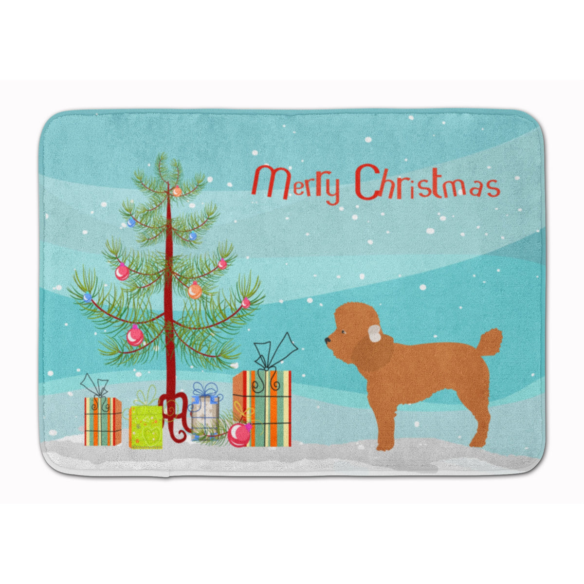 Caroline'S Treasures Toy Poodle Christmas Floor Mat, 19Hx27W, Multicolor