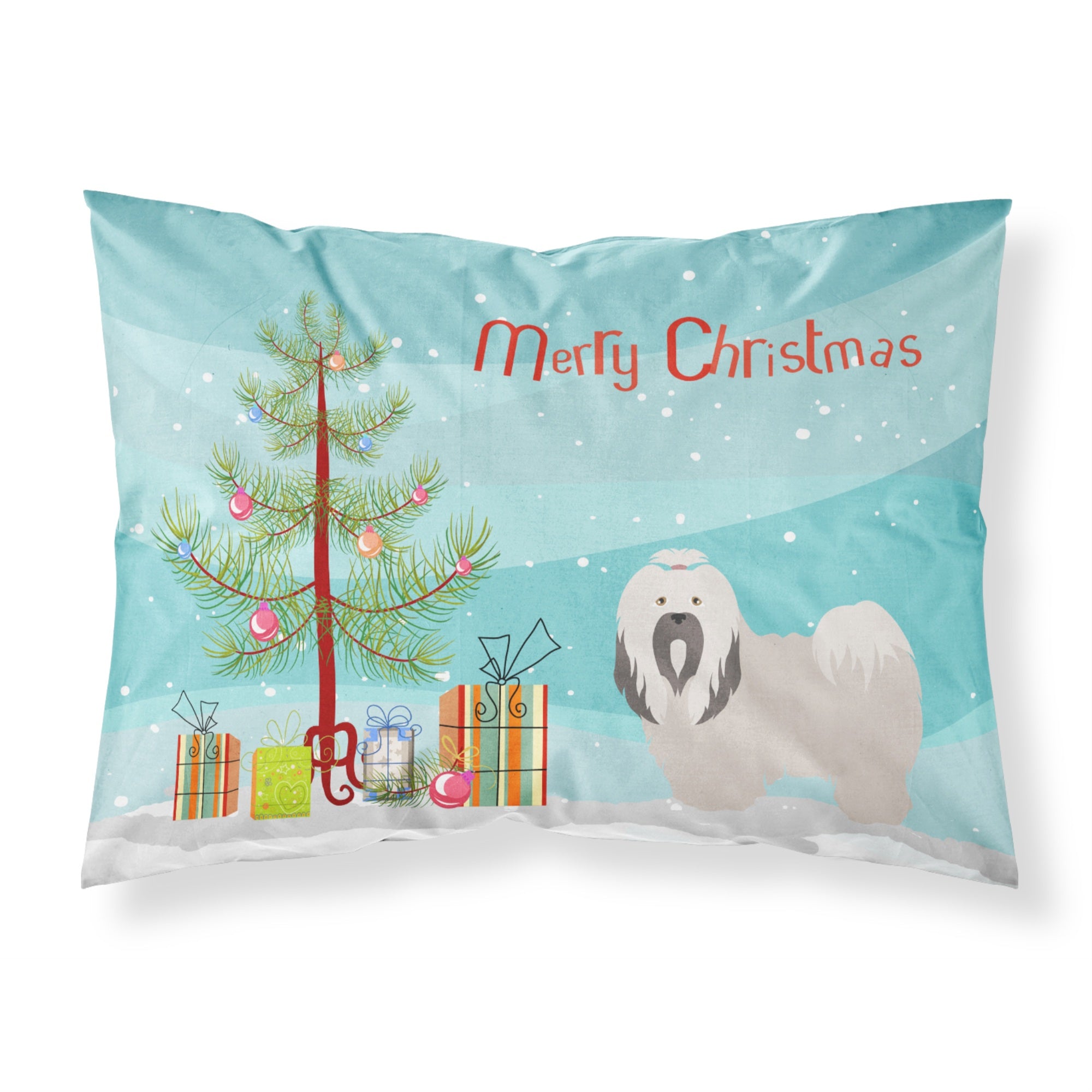 Caroline'S Treasures Lhasa Apso Pillowcase, Standard, Christmas Tree