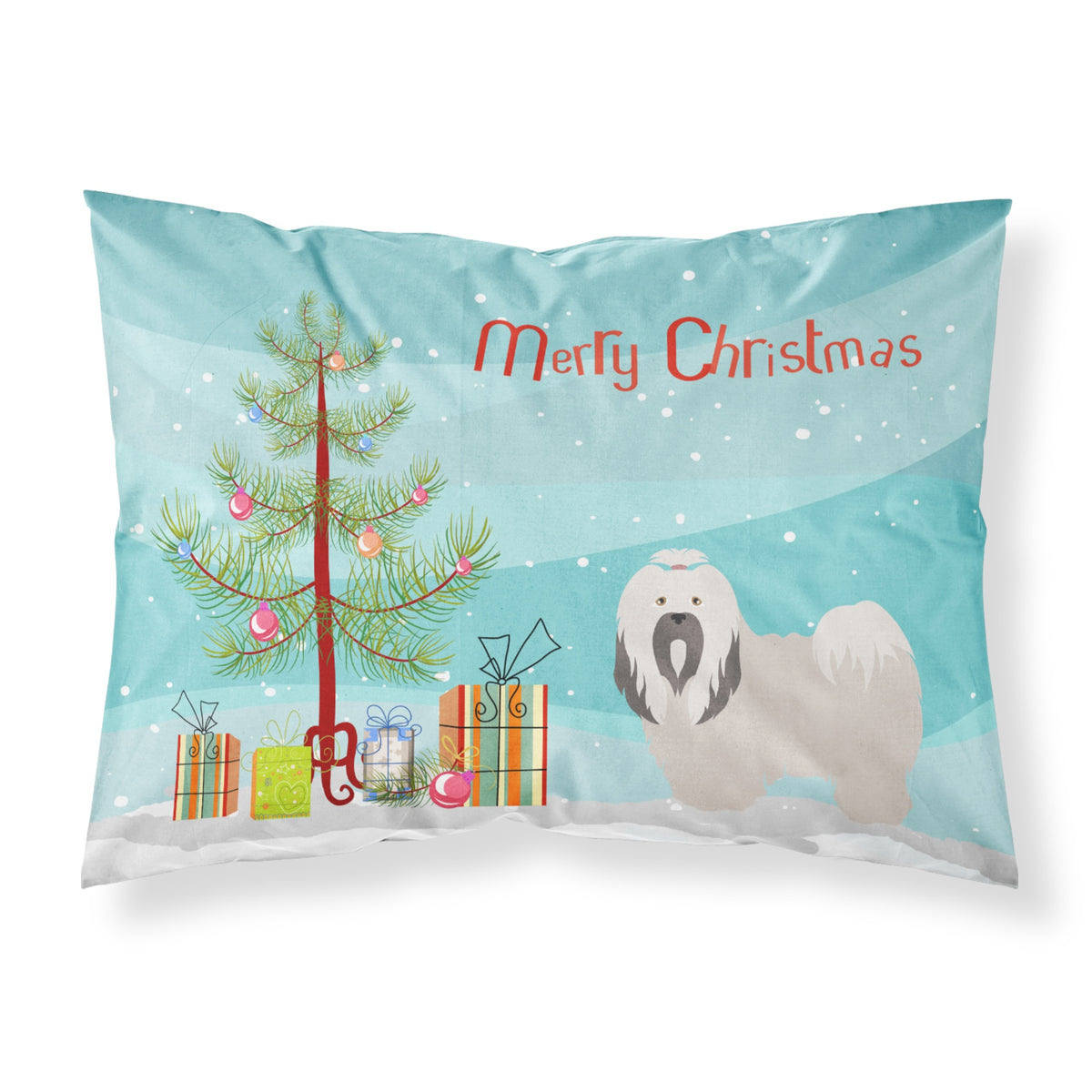 Caroline'S Treasures Lhasa Apso Pillowcase, Standard, Christmas Tree