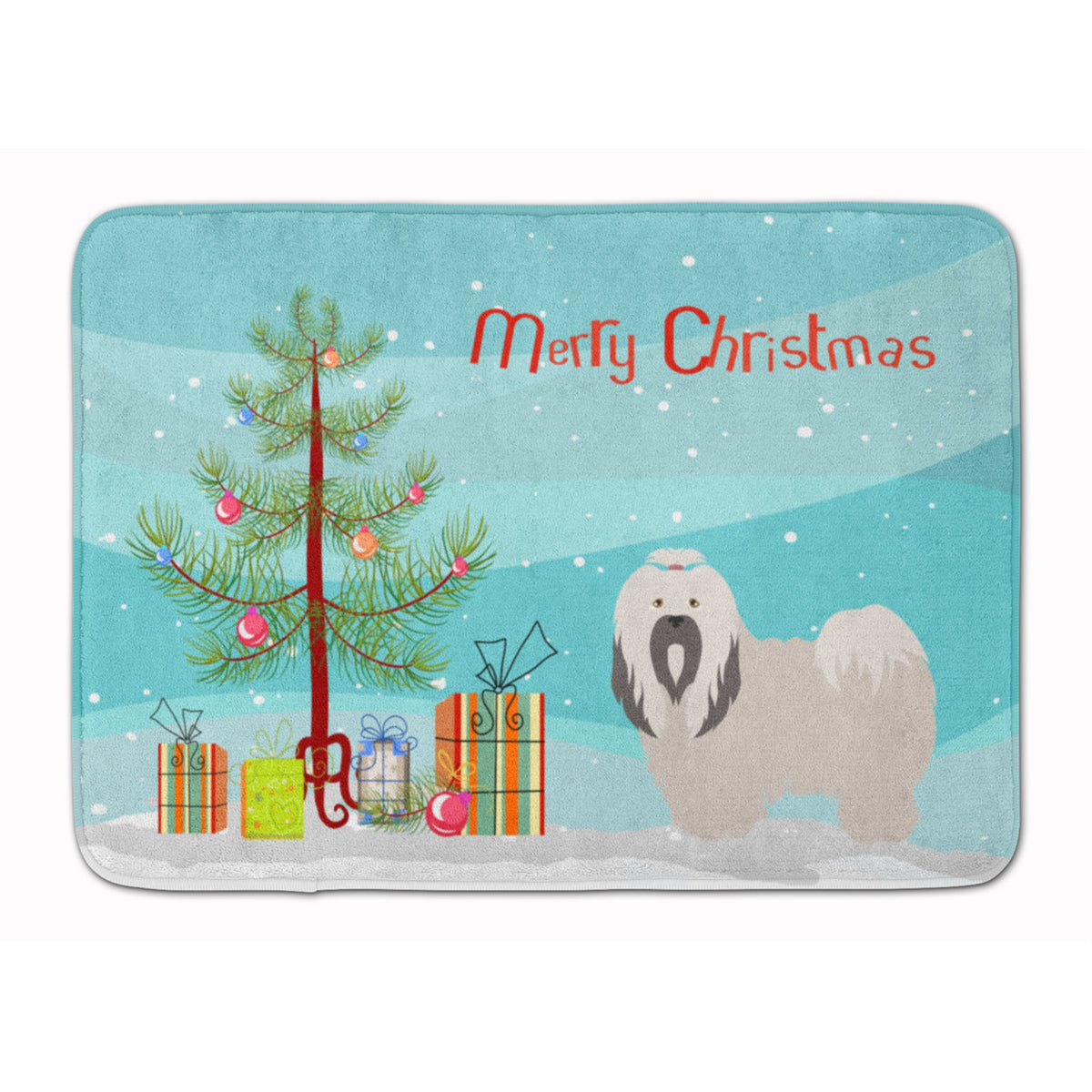 Caroline'S Treasures Lhasa Apso Christmas Floor Mat, 19Hx27W, Multicolor