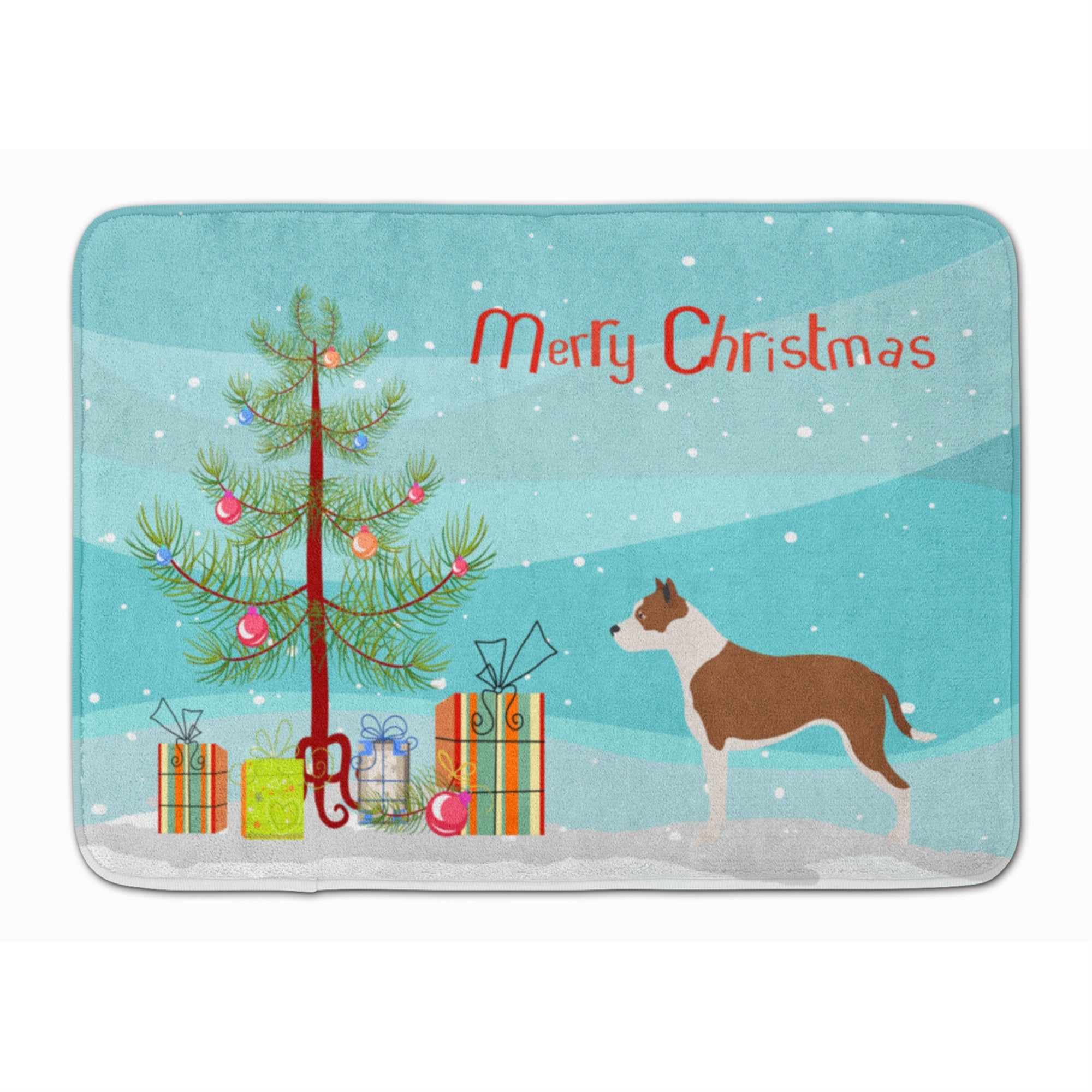Caroline'S Treasures Pit Bull Terrier Christmas Floor Mat, 19Hx27W, Multicolor