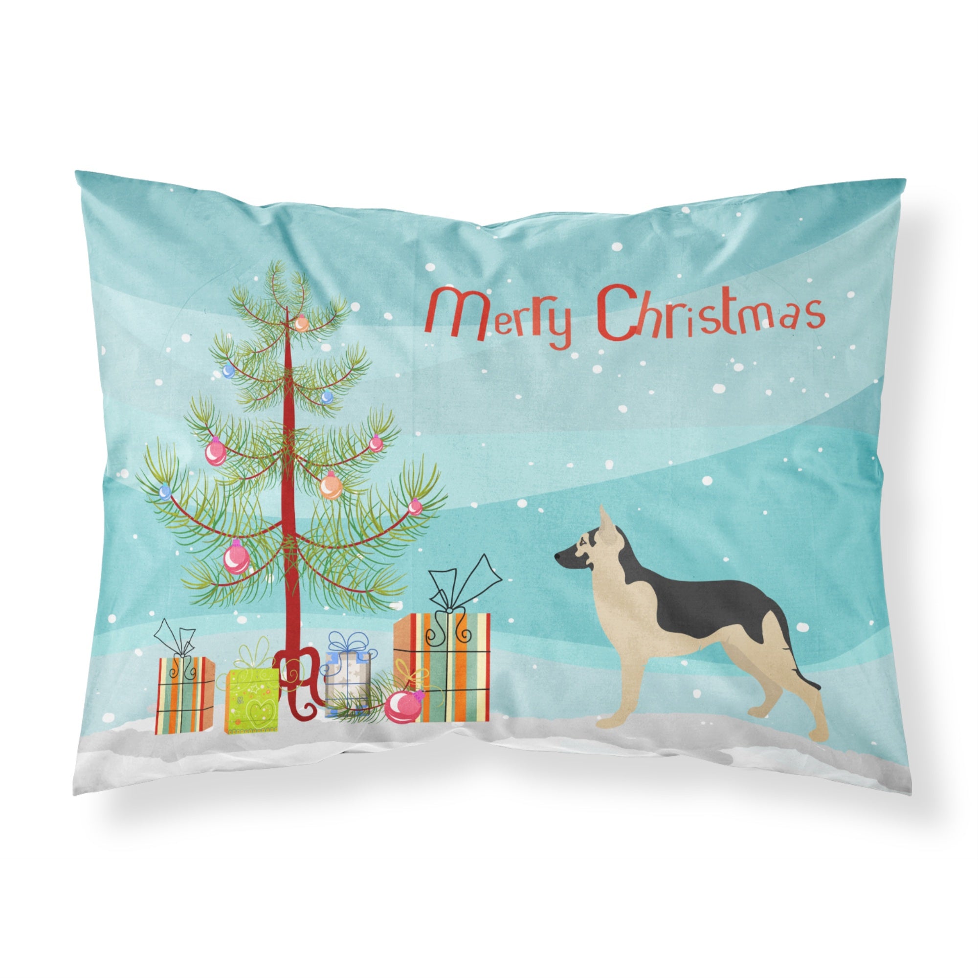 Caroline'S Treasures German Shepherd Pillowcase, Standard, Christmas Tree