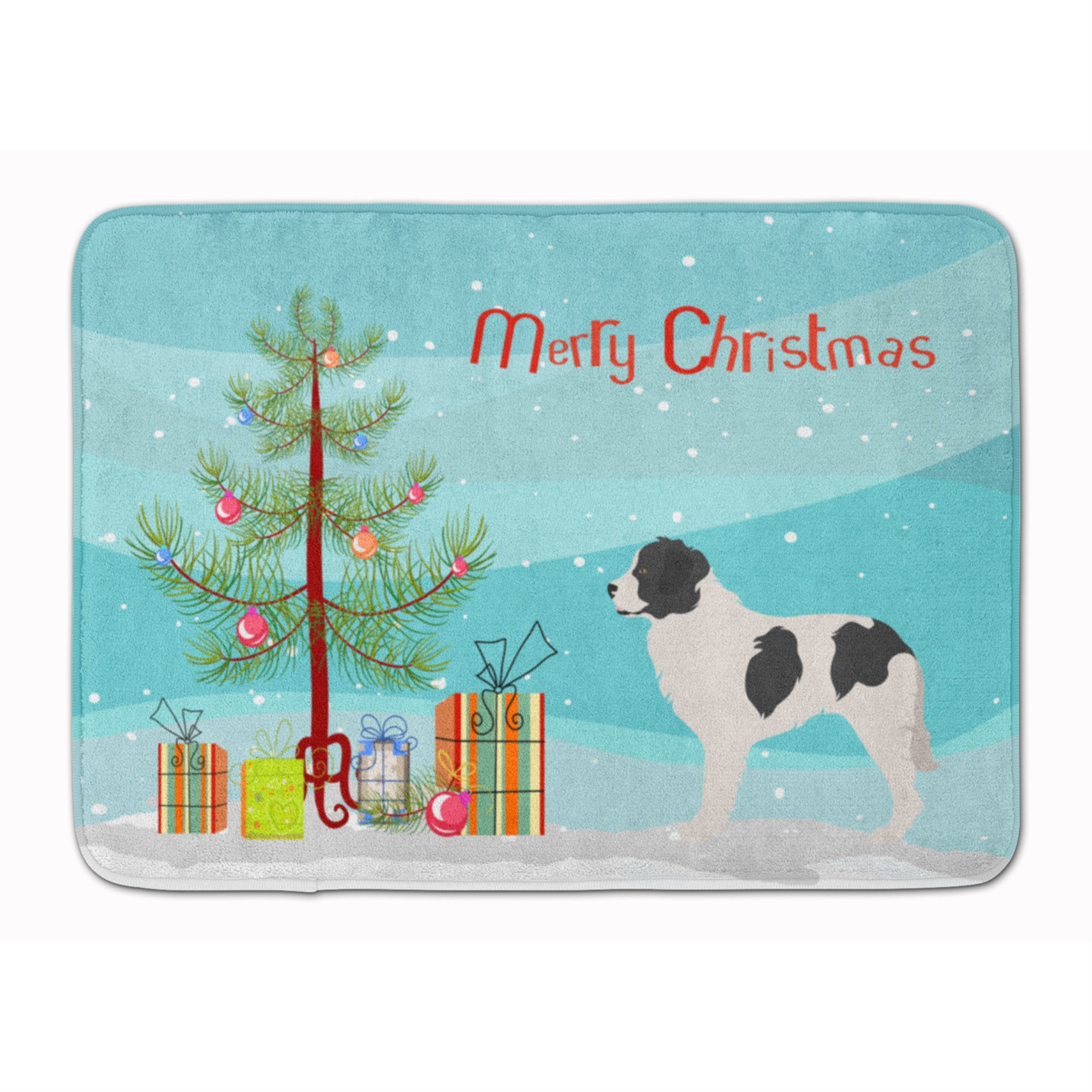 Caroline'S Treasures Landseer Christmas Floor Mat, 19Hx27W, Multicolor