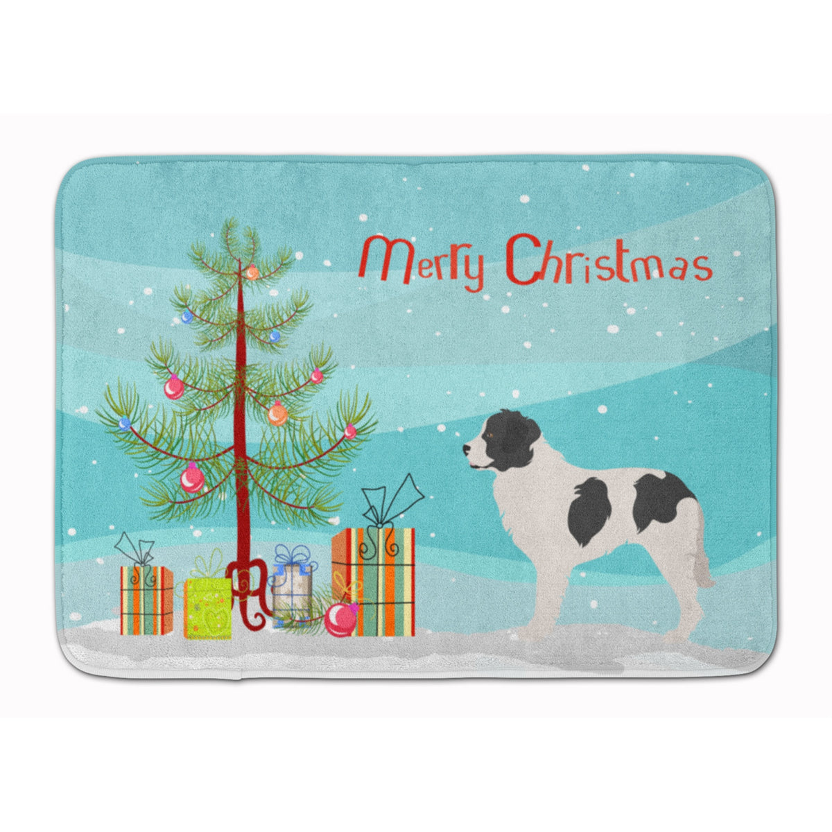 Caroline'S Treasures Landseer Christmas Floor Mat, 19Hx27W, Multicolor