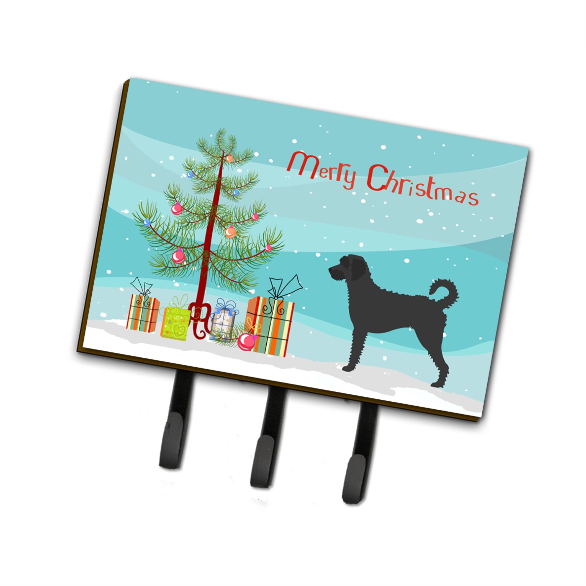 Caroline'S Treasures Labradoodle Wall Hook, Triple, Christmas Tree