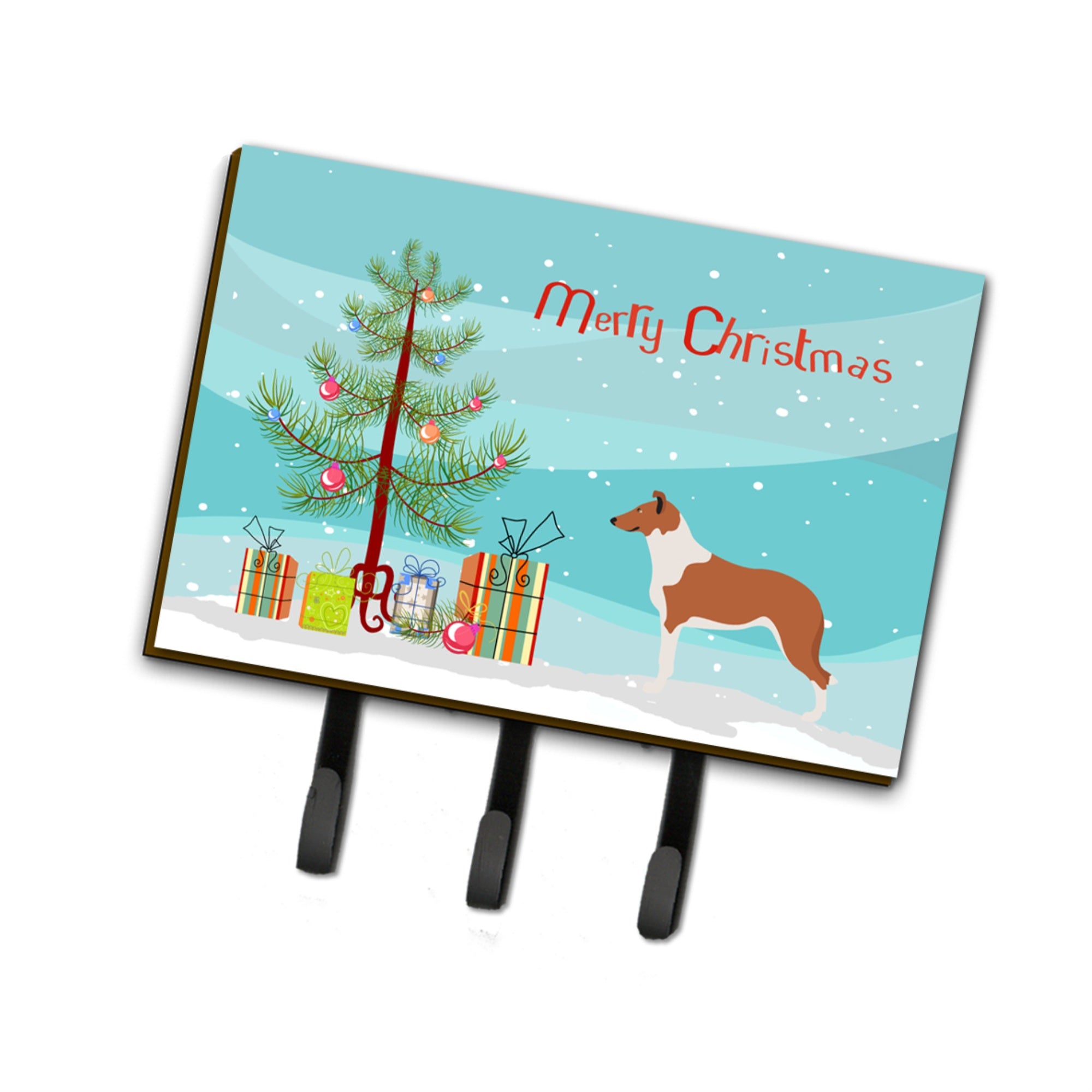 Caroline'S Treasures Smooth Collie Christmas Wall Hook, Triple, Multicolor