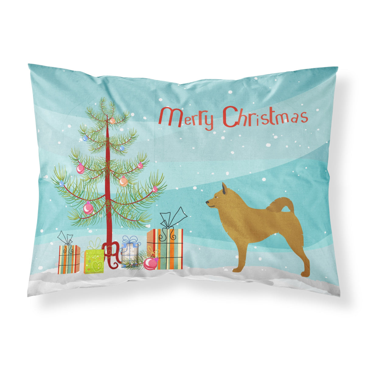 Caroline'S Treasures Finnish Spitz Pillowcase, Standard, Christmas Tree