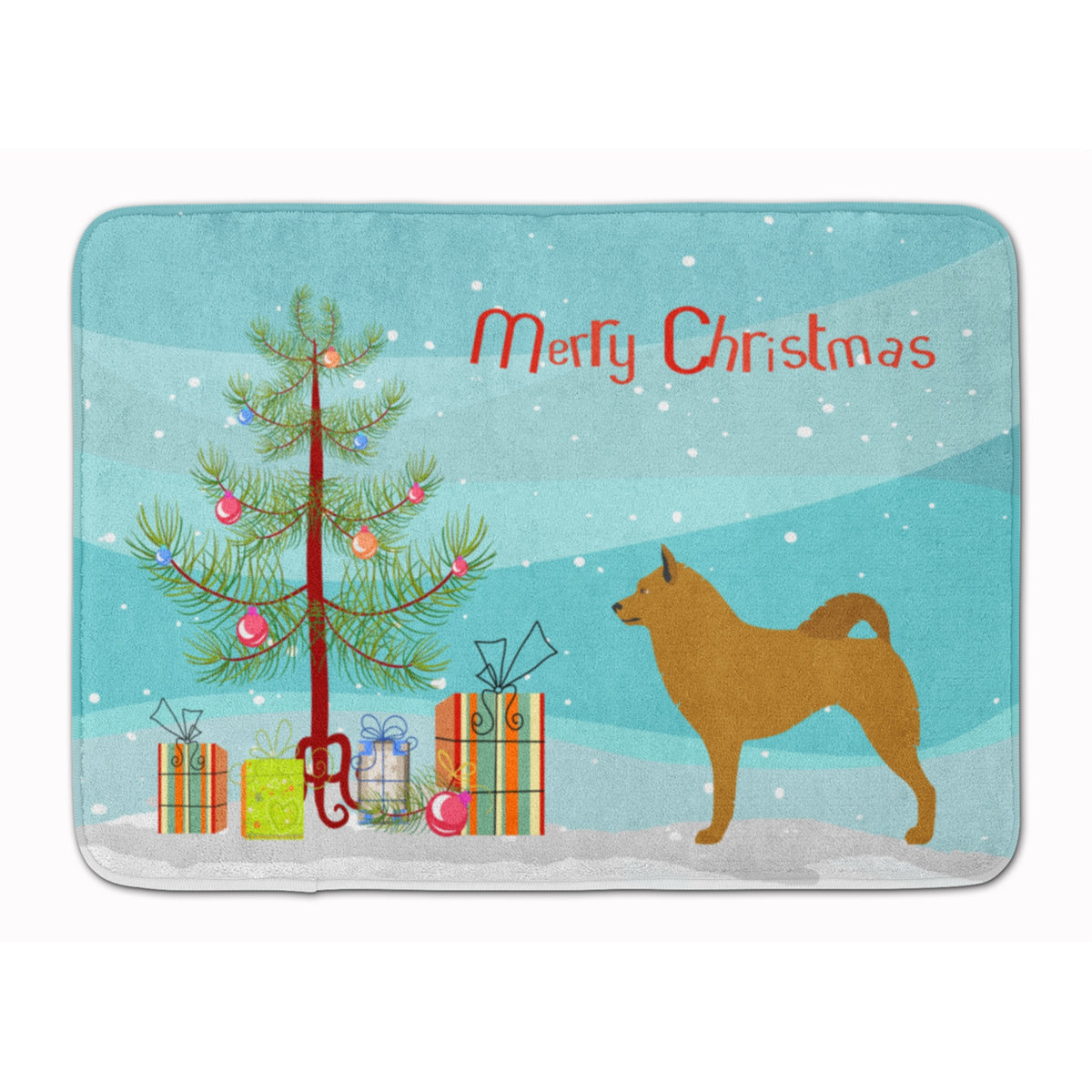 Caroline'S Treasures Finnish Spitz Christmas Floor Mat, 19Hx27W, Multicolor